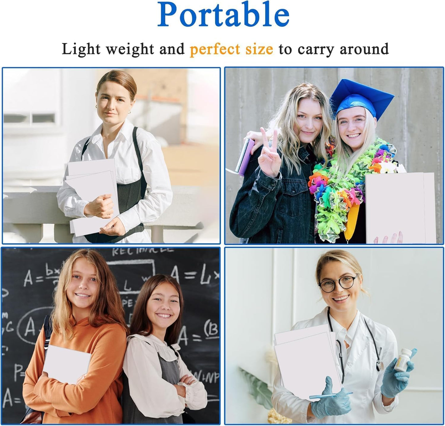 Zzrywuty 100 Packs Two Pocket File Folders with Business Card Slot,Textured Paper,Letter Size,Holds 100 Sheets for School,Office,Business,White