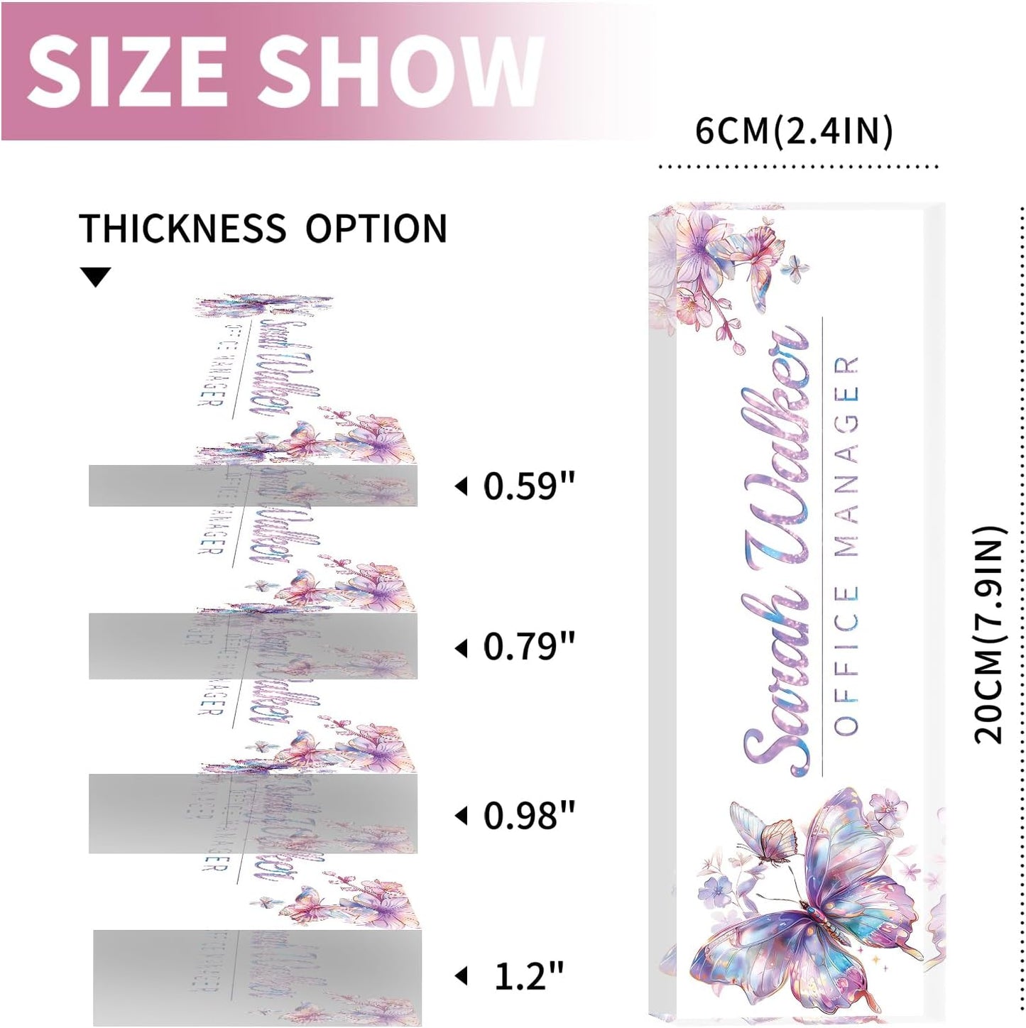 Name Plate for Desk, Desk Name Plate Personalized, Office Decor for Women Men, Acrylic Desktop Accessories, Office Appreciation Gifts for Boss Social Workers Nurse Teacher Employee (Galaxy)