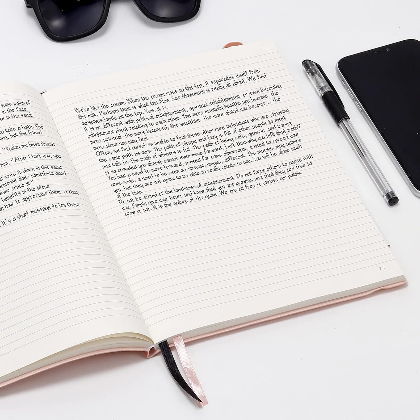 B5 College Ruled Notebooks - 2 Pack B5 Large Journal Notebooks with 376 Numbered Pages,100gsm Thick Lined Paper,Soft PU Leather Cover,7.6 X 10 inch(BLACK)