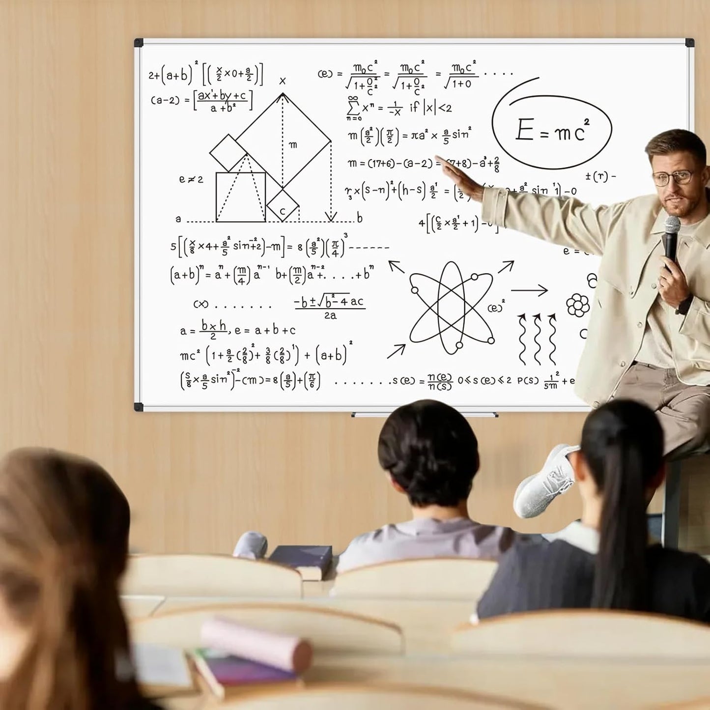 XBoard Magnetic Dry Erase Board 72 x48 Inches Wall-Mounted, 6'x4' Presentation Whiteboard with Marker Tray, Aluminum Frame White Board for School Office and Home