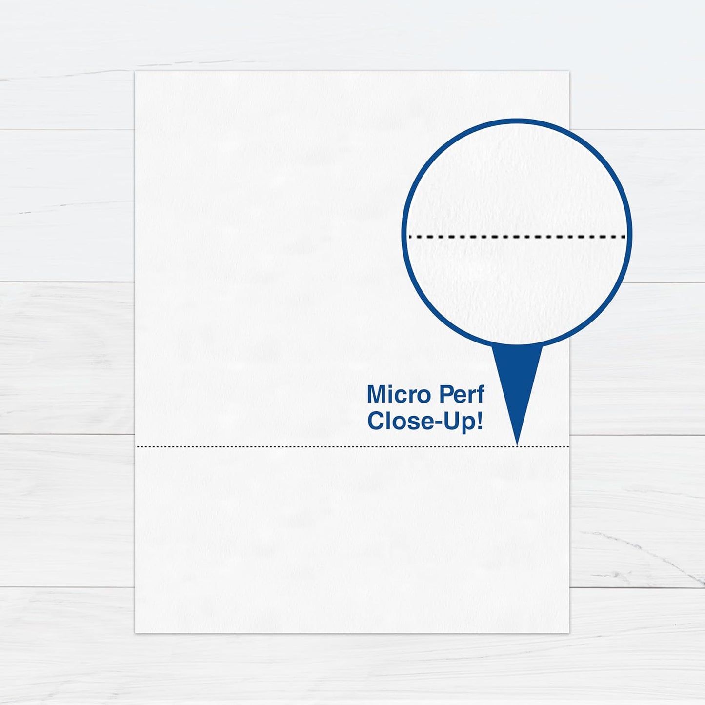 PrintWorks Professional 3 5/8" Horizontal Perforated Paper 8.5” x 11” - Perfect For W-2, 1099, & Statement Use - Made in the USA - 500 Sheets - 24 lb - Printer Compatible - White (04134)