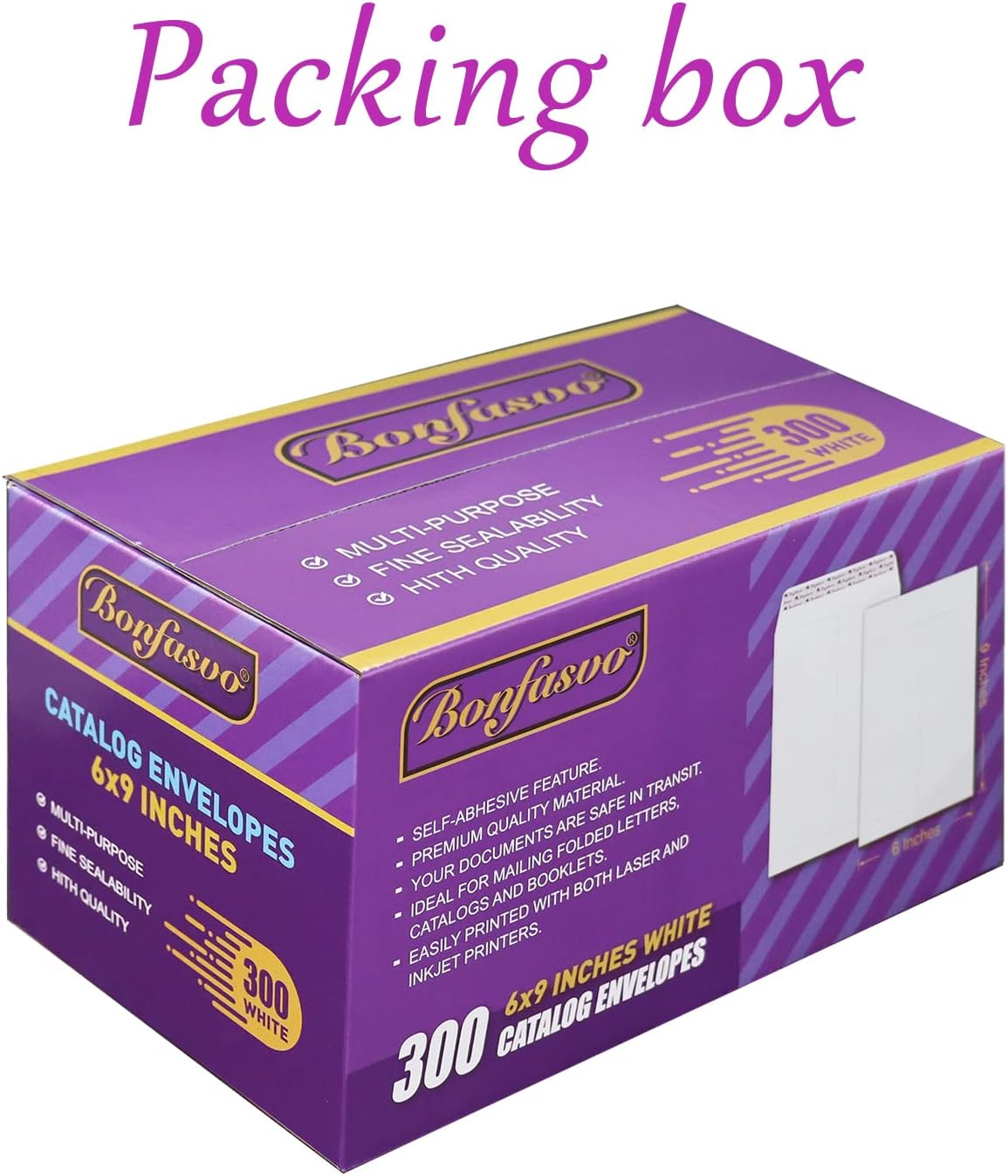 300 Pack 6x9 White Catalog Envelopes Peel & Seal Security Mailing Envelopes 120GSM Kraft Paper self Seal Envelopes for Invitations Papers Photos Documents Pictures Papers Files