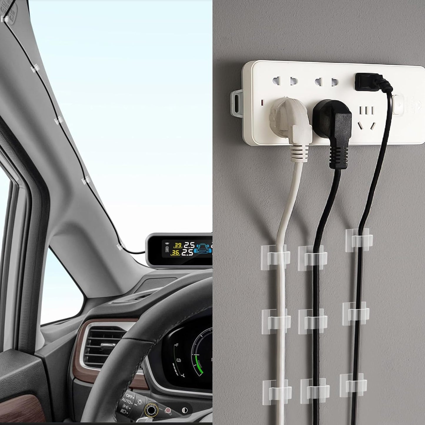 XHF 3/4” Adhesive Cable Wire Clips Clear 120pcs, Cable Staples Outdoor Cable Management Wire Organizer Cord Holder for Under Desk, Car, Wall, TV PC Ethernet Cable WCL7-clear-120p