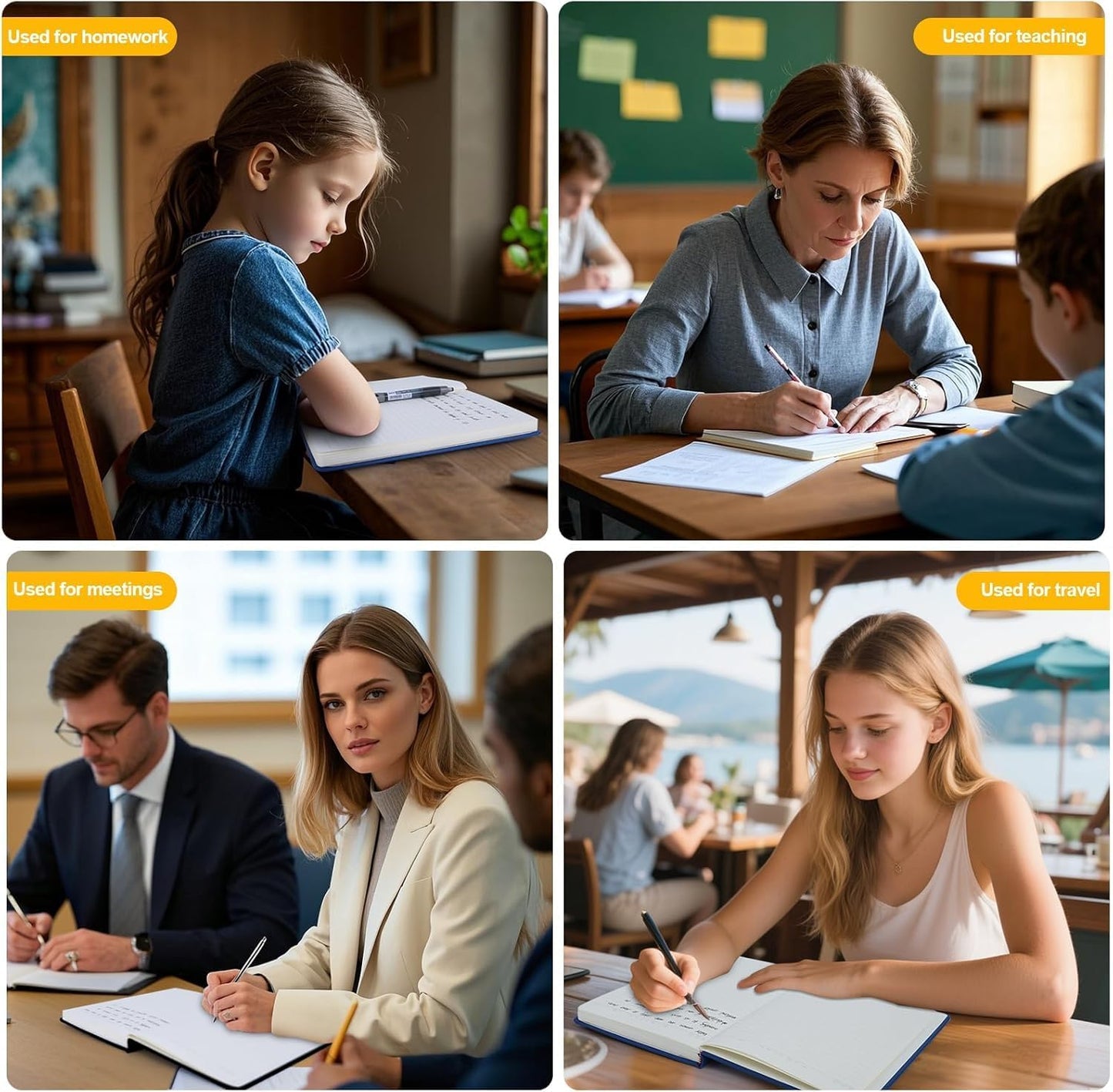 Lined Journal Notebooks, 160 Pages, 5.5x 8.2-Inch Journals for Women Men, Hardcover Notebook with 100 gsm Thick Paper, A5 Size College Ruled Notebook for Writing/Travel/Work (Green, 1 Pack)