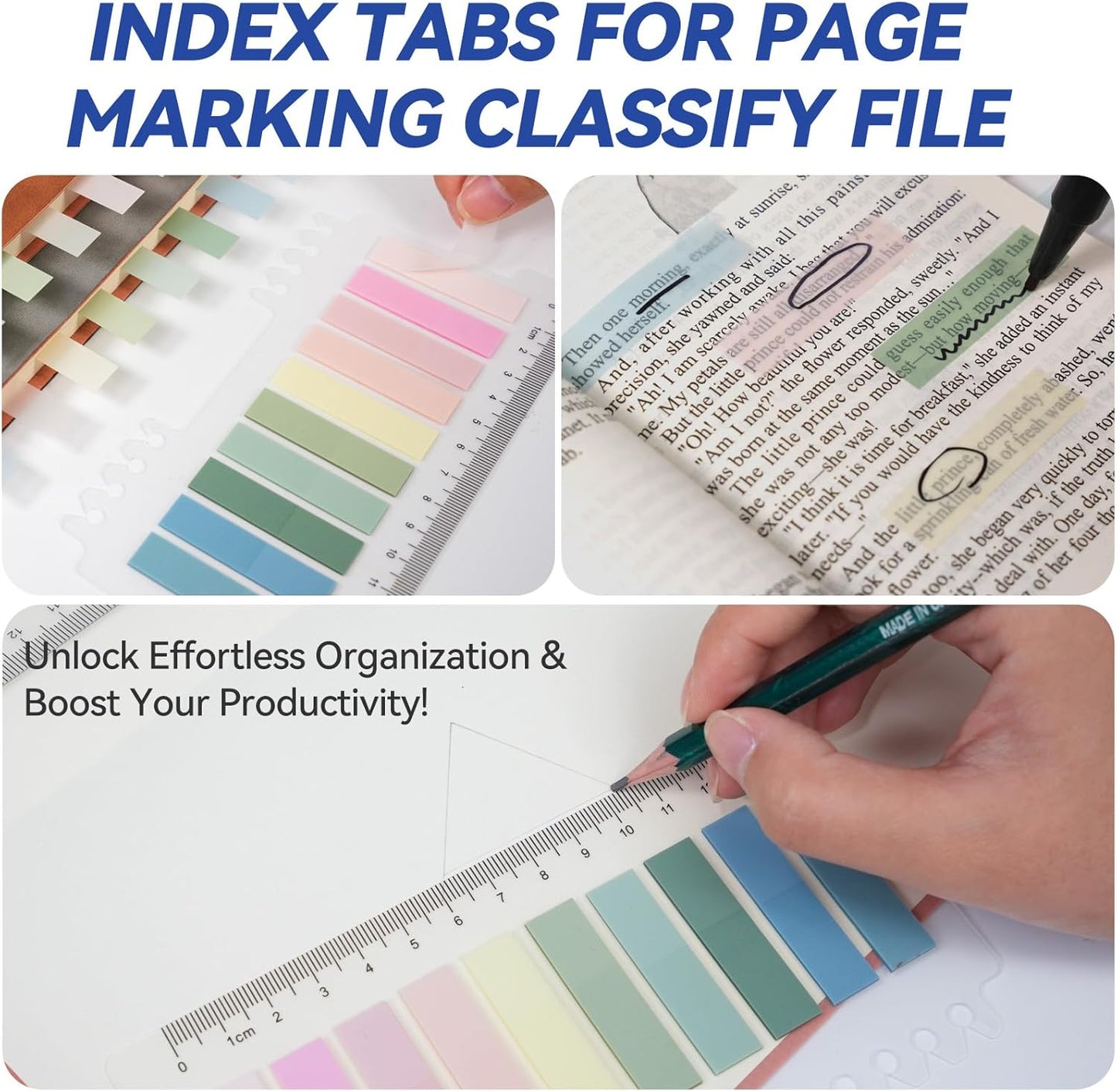 800 Sheets Transparent Sticky Notes with Index Tab, Waterproof & Crystal Clear Sticky Notes Sets, See-Through PET Sticky Note, 5X The Sticking Power Translucent Sticky Note Pad,13 Packs