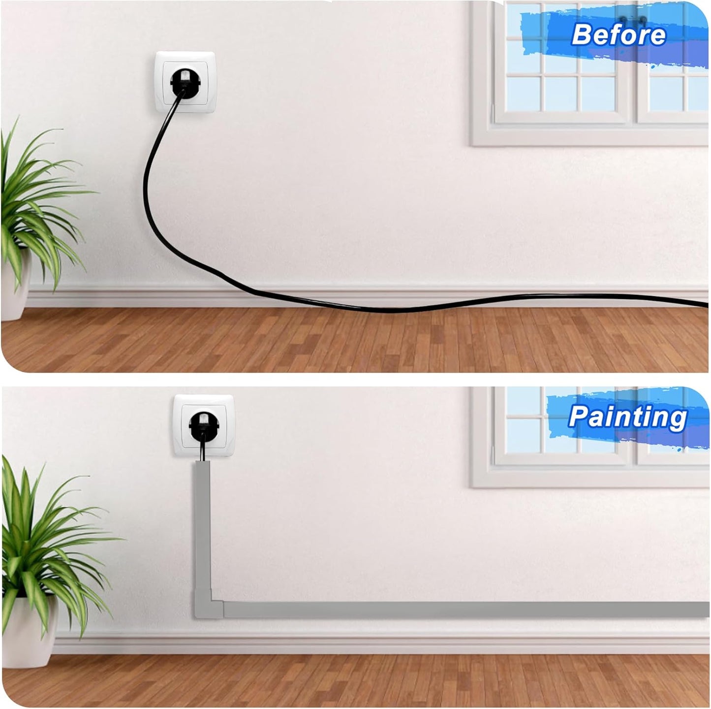 Wire Covers for Cords Kit-392.5in Wire Hiders for TV on Wall, Cord Cover Wall, Cord Hider Wall Mounted TV, TV Cable Hider Wall Kit for Wire Cover, Cord Concealer, 25 x L15.7 W 0.95H 0.55in, Grey