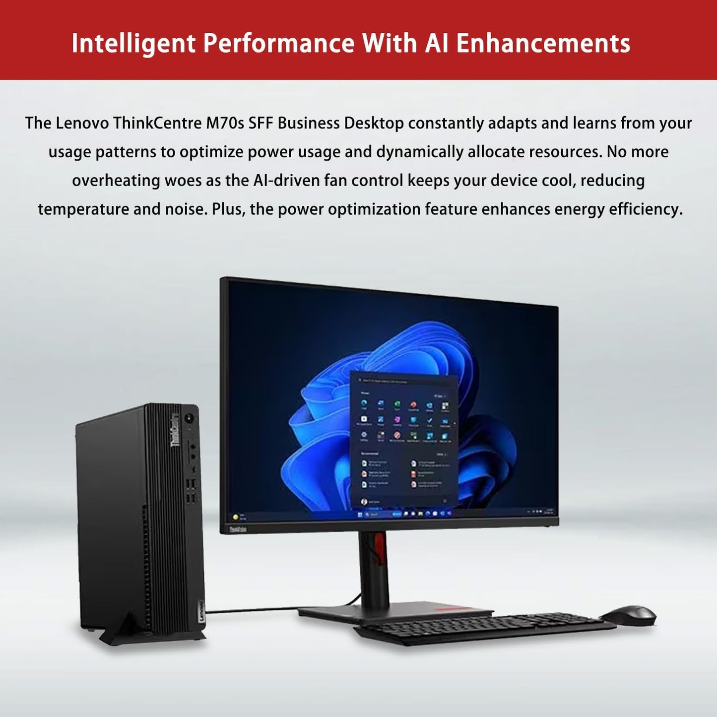 Lenovo ThinkCentre M70s Small Form Factor Business Desktop, 14th Gen Intel 10-Core i5-14400, 32GB DDR5 RAM, 1TB SSD, HDMI, DP, Wi-Fi 6, Windows 11 Pro, Bundle with Adata UC310 64GB USB Flash Drive