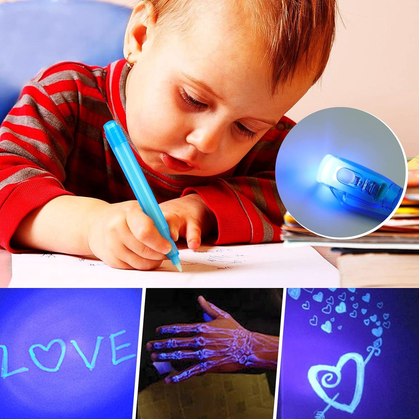 30 Pieces Invisible Ink Pen with UV Light Spy Pen Magic Marker Party Favors for kids 8 12 years Birthday Gifts Classroom Prizes Goodie Bags Stuffers for Kids
