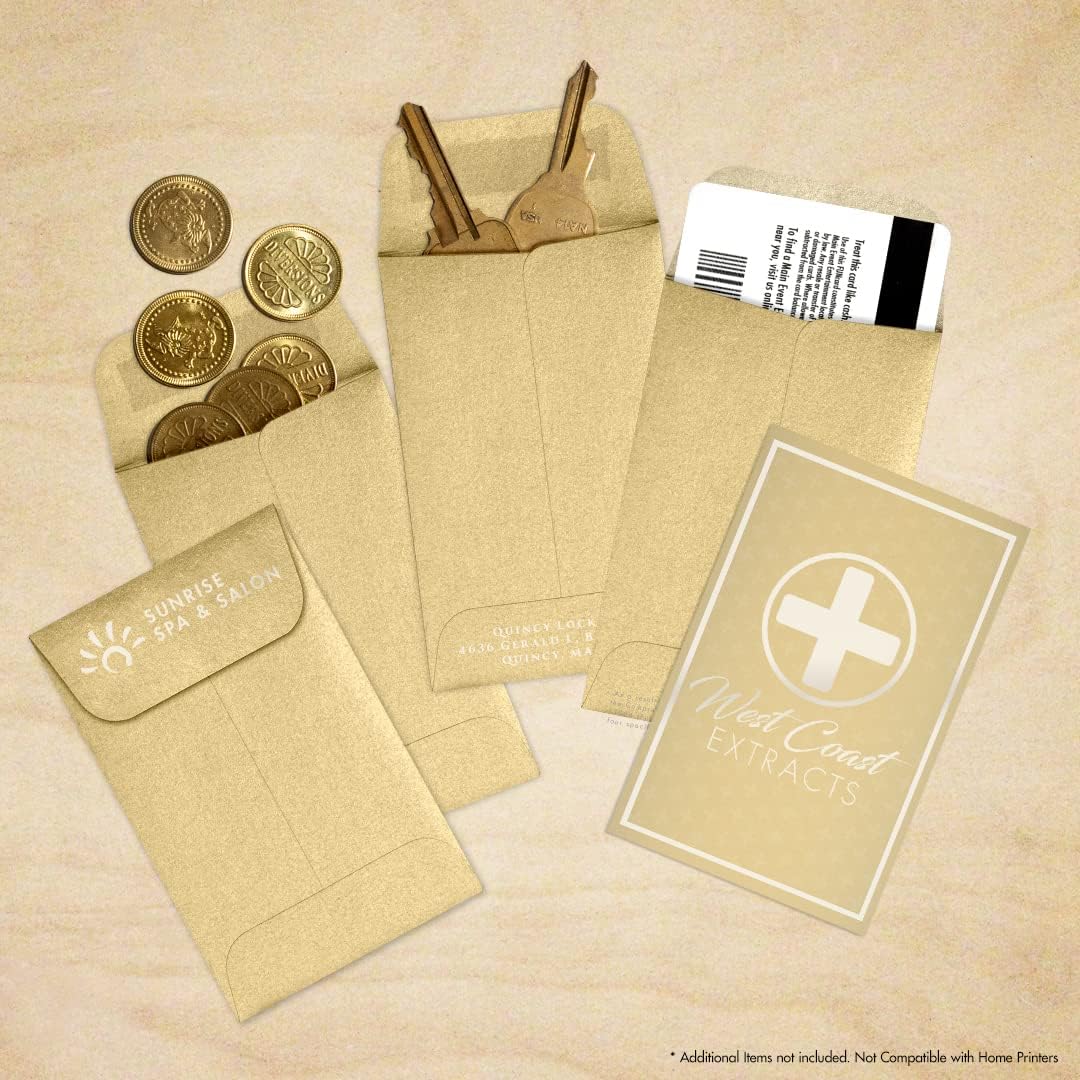 LUXPaper #1 Coin Envelopes | 2 1/4" x 3 1/2" | Blonde Metallic | 80lb. Text | 250 Qty