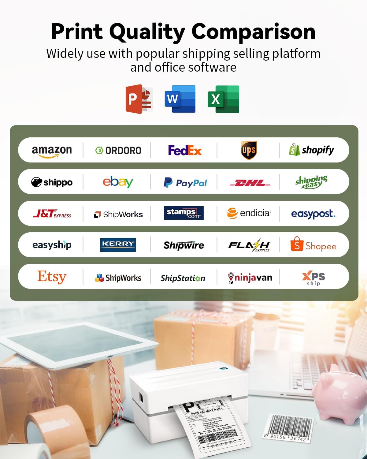 4x6 Thermal Labels, Shipping Address Label, Compatible with Most Thermal Printers, (Pack of 1000 4x6 Shipping Roll), Commercial Grade