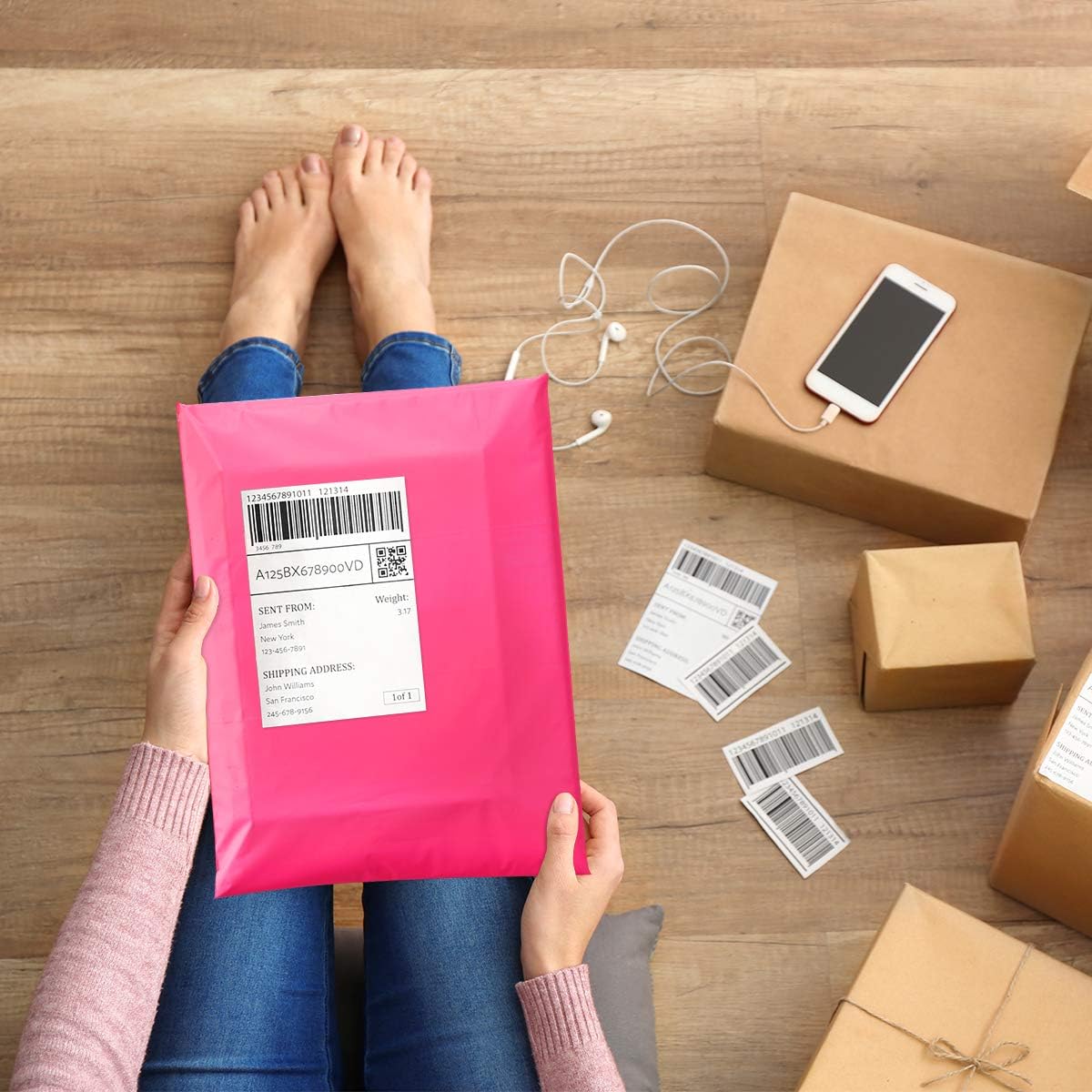 UCGOU Poly Mailers 10x13 Inch Hot Pink 200 Pack Shipping Bags #4 Strong Mailing Envelopes Boutique Packaging Postal Self Seal Adhesive Waterproof and Tear Proof Small Business for Clothes Books