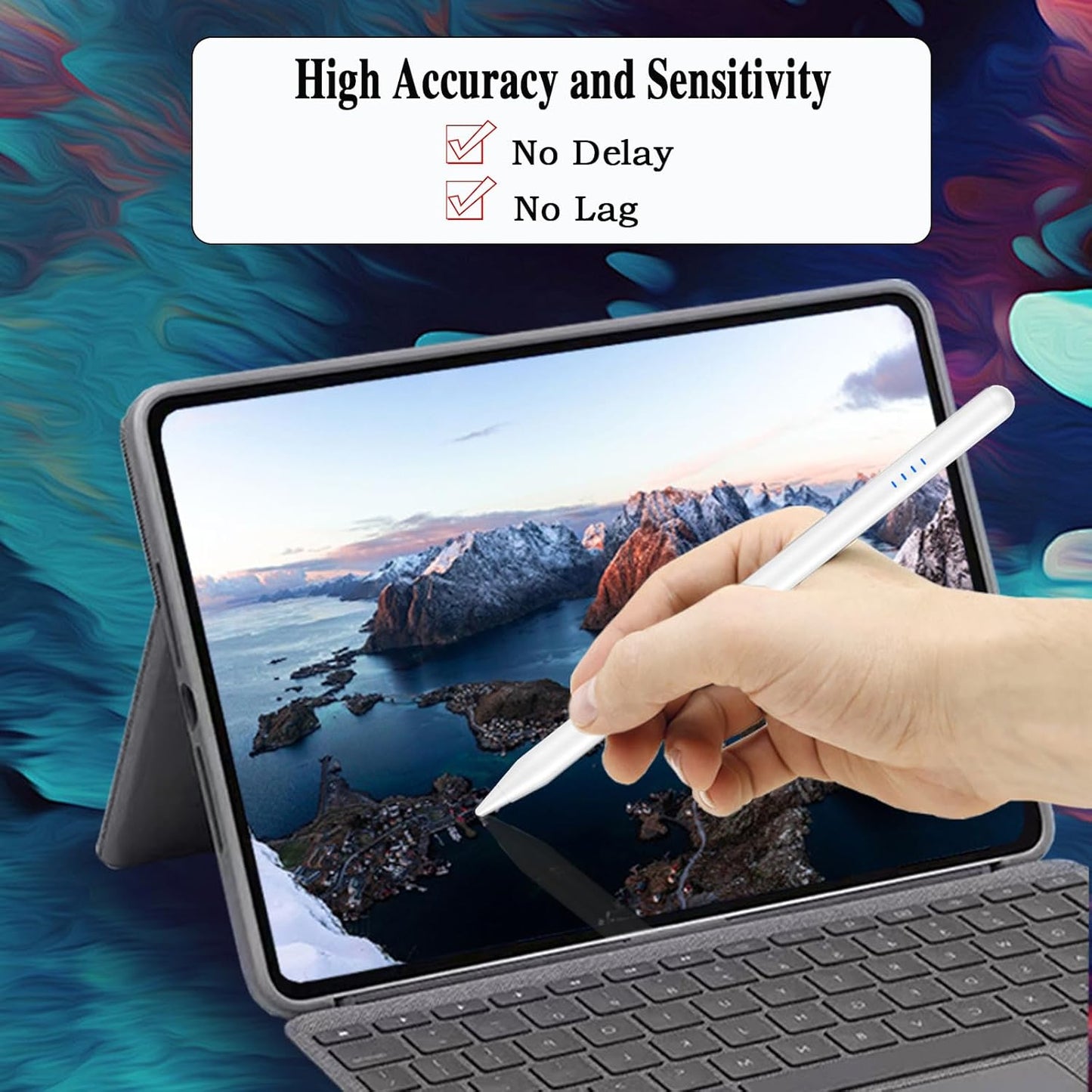 Android Stylus Pens for Touch Screens High Precision and Sensitivity Magnetic Type-C Tablet Stylus Compatible with Samsung/Huawei/Lenovo/Mi/Vivo and Other Android Smartphone and Tablet Device - White