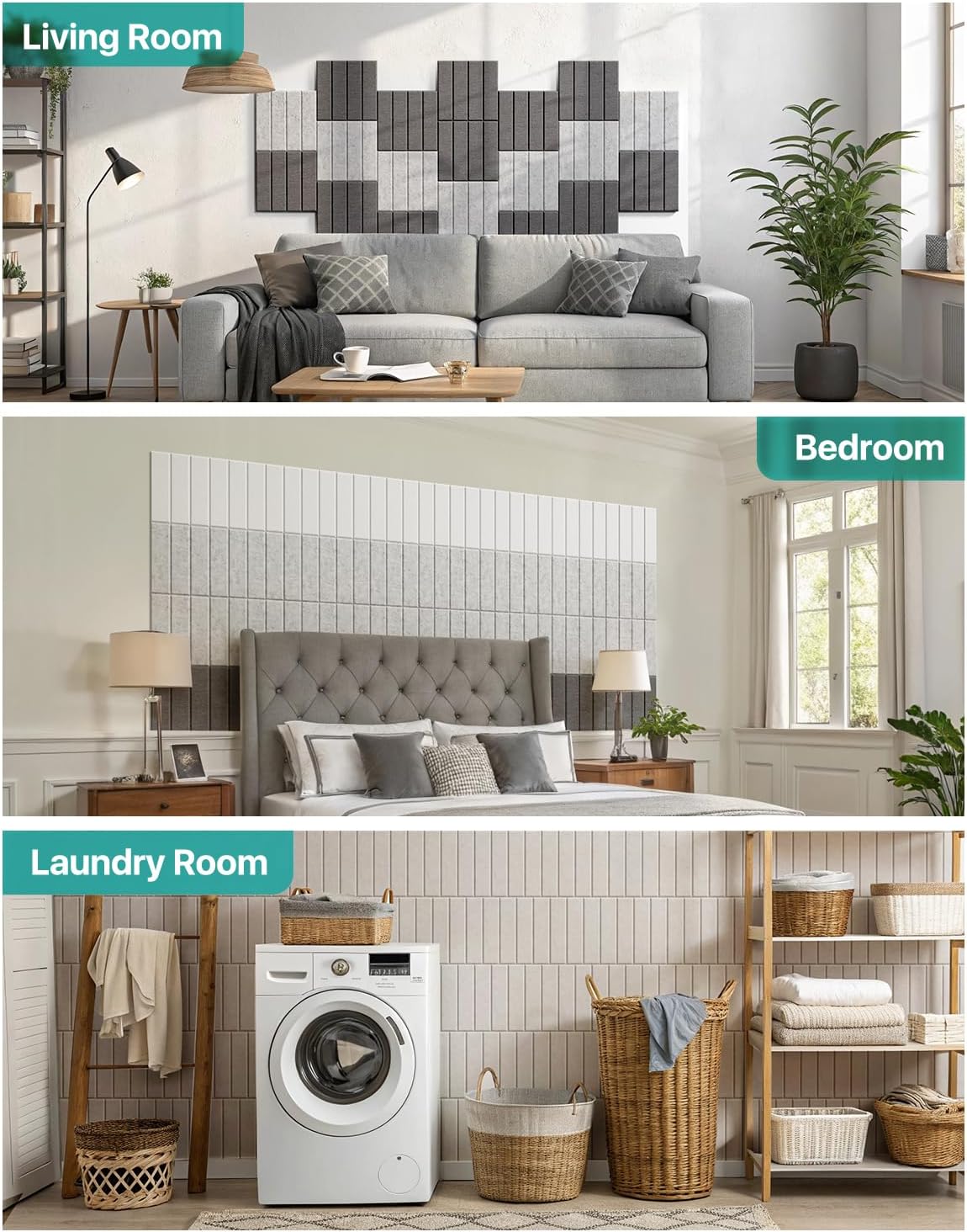 18 Pack Sound Proof Foam Panels for Walls, Self-Adhesive Acoustic Panels Sound Absorbing, 12" X 12" X 0.4" High Density Soundproof Wall Panels Tiles for Door, Ceiling, Home Office