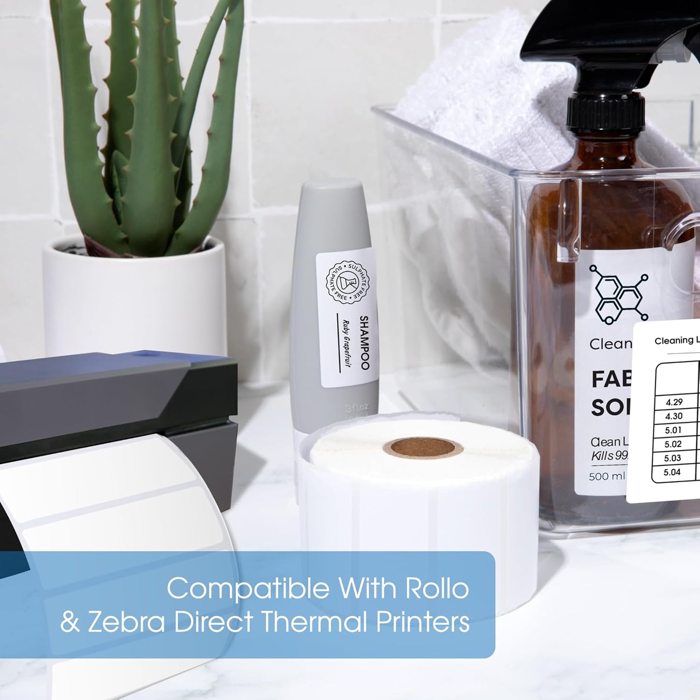 Spartan Industrial - 4" X 2" Direct Thermal Shipping, Postage, Mail Labels Compatible with Rollo, Zebra, and Other Desktop Label Printers (10 Rolls, 700/Roll)