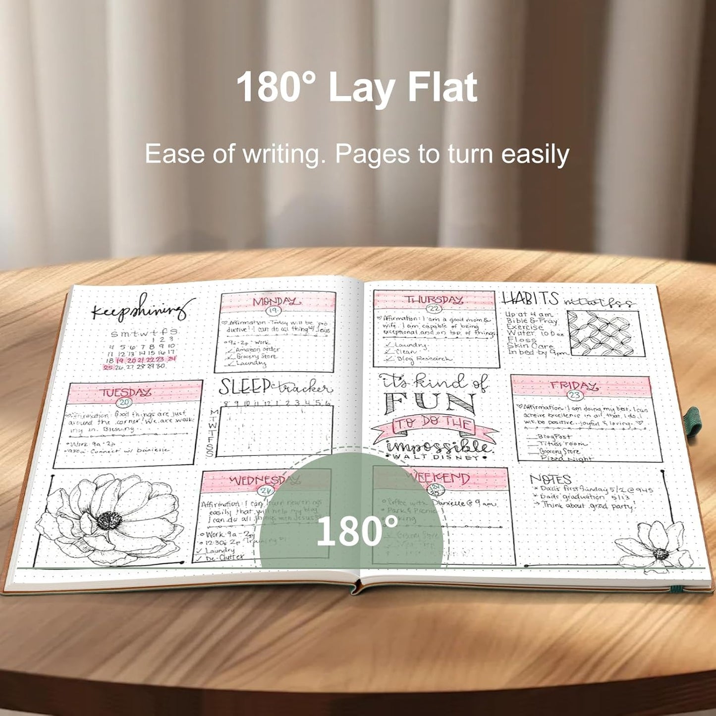 AHGXG Bullet Dotted Journal - Dot Grid Notebook Journal, 120 GSM Thick Acid-Free Paper, Large B5 Dotted Notebook 96 Pages, Leather Softcover, Inner Pocket, Journal Stencil, 7.6'' X 10'' - Sage Green