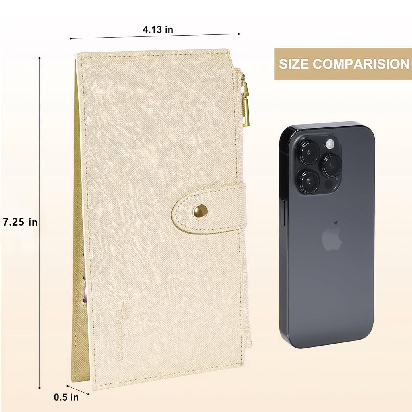 Travelambo RFID Wallet Women Large Size Bifold Multi Card Wallet Case with Zipper Pocke Credit Card Holder for Women