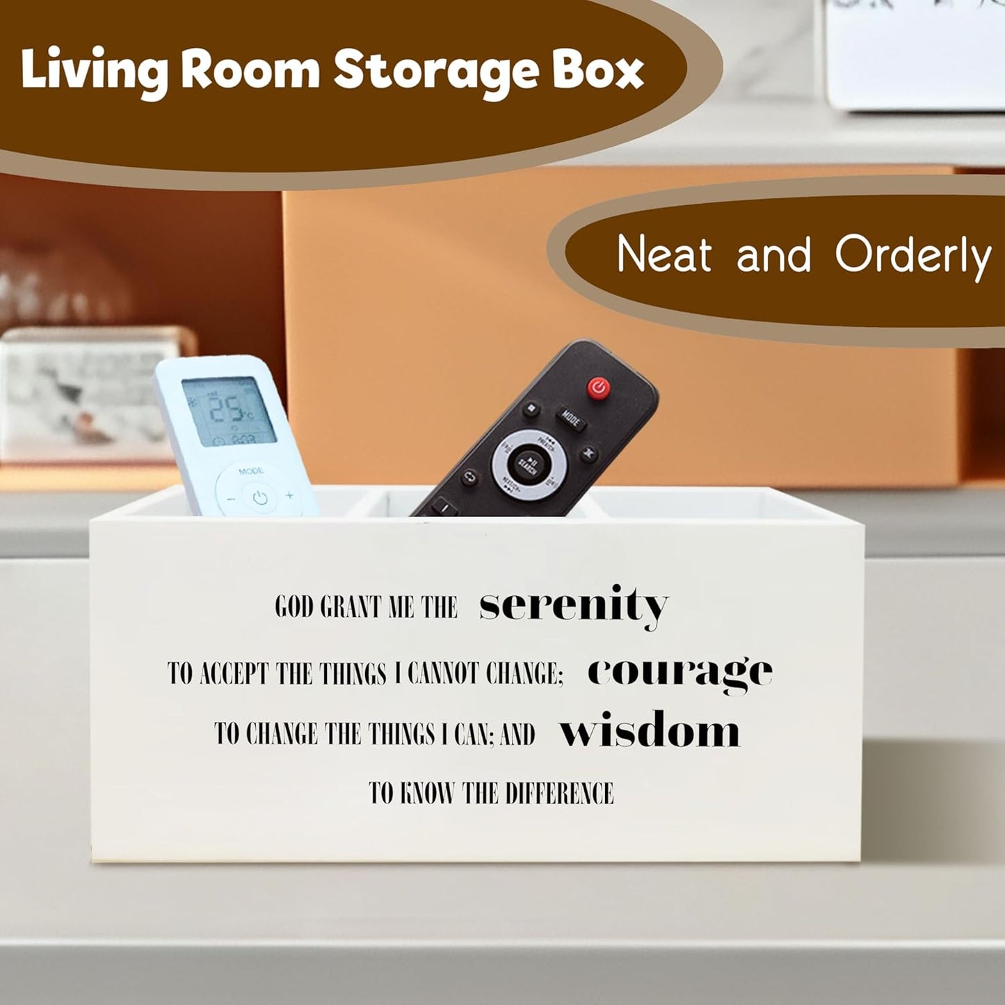 Inspirational Christian Pen Holder for Desk, Christian Gifts for Women Men, God Grant Me The Serenity Bible Verses Scripture Wooden Pen Pencil Holder Organizer for Office Desk Accessories