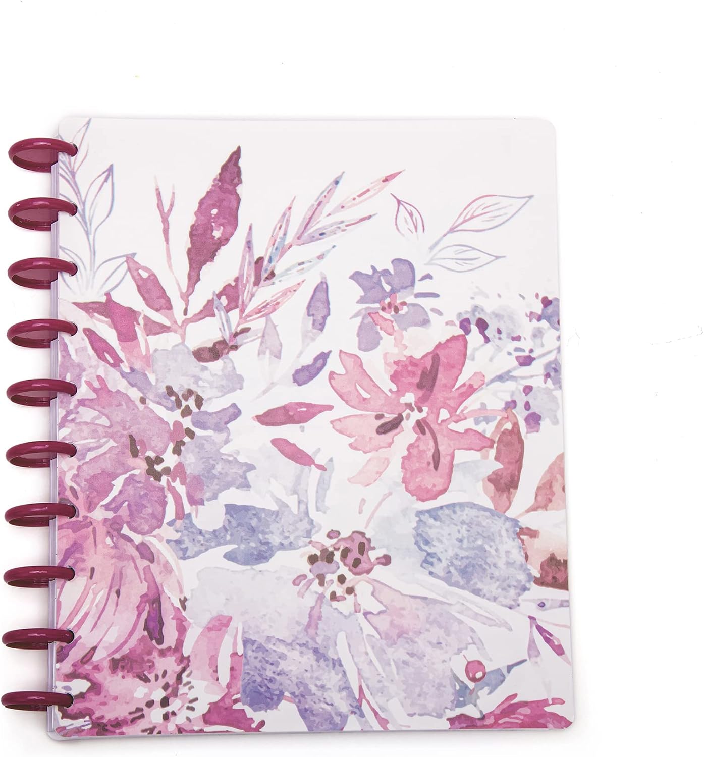 Talia Discbound Notebooks, Planner, Customizable, (Botanical w/90's Pink Discs, Midsize 14244 (7.5in x 9.75in))