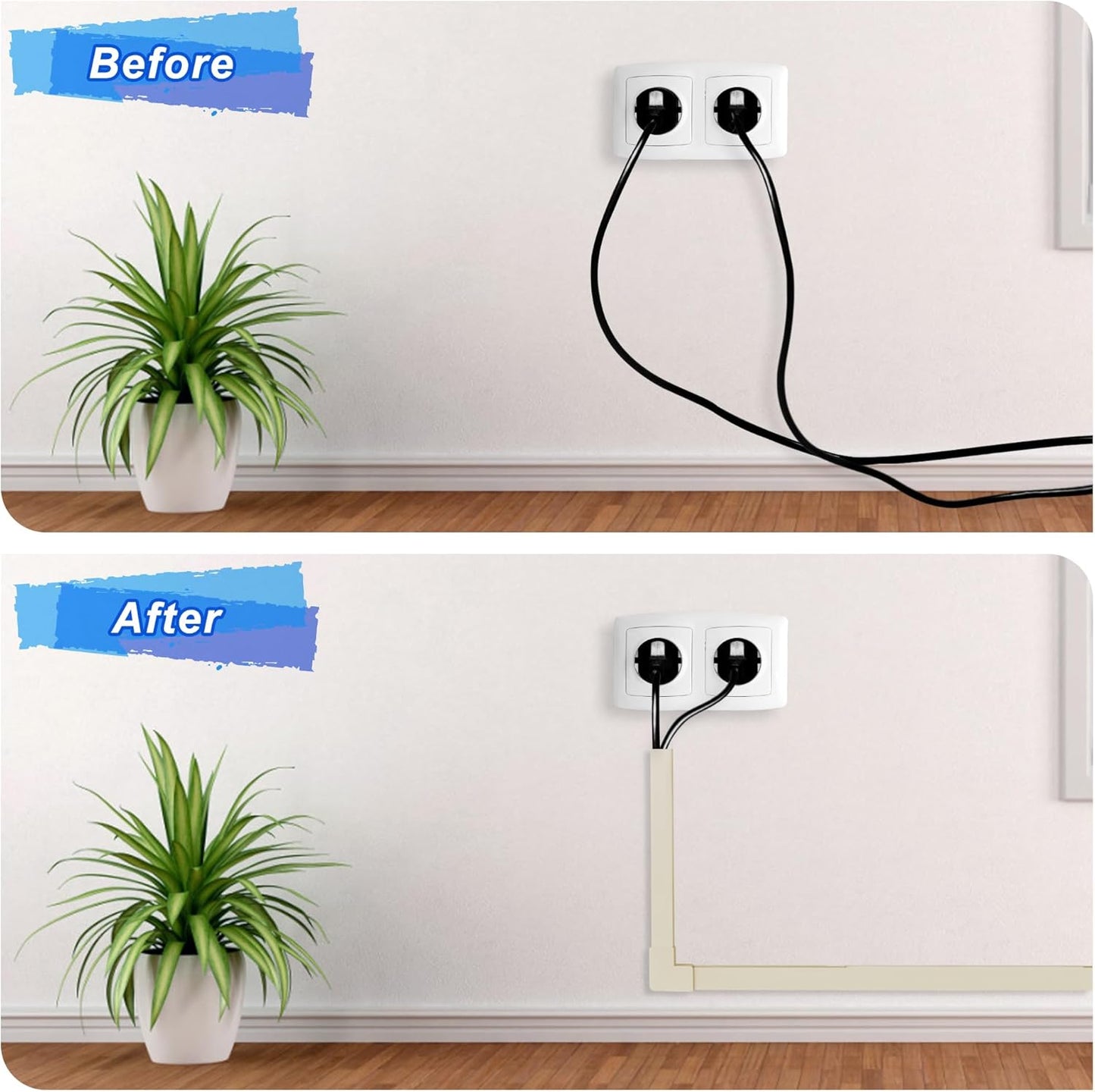 392.5in Wire Covers for Cords Kit - Beige Cord Cover, Wall Wire Hiders, TV Cable Hider, Cord Hider - Mounted TV, Cord Concealer - 25 x 15.7 W 0.95H 0.55in