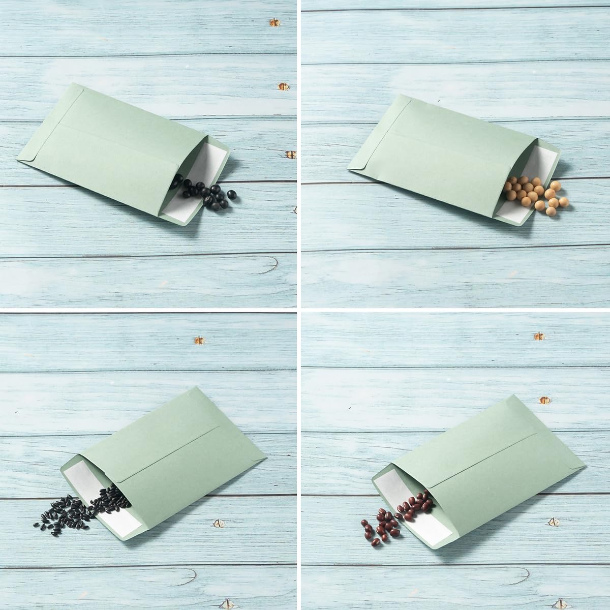 100 Pack Seed Envelopes Self-Adhesive Small Coin Envelopes Seed Storage Packets for Garden, Office or Wedding Gift (Sage-Green, 3 1/4 ×4 1/2 inches)