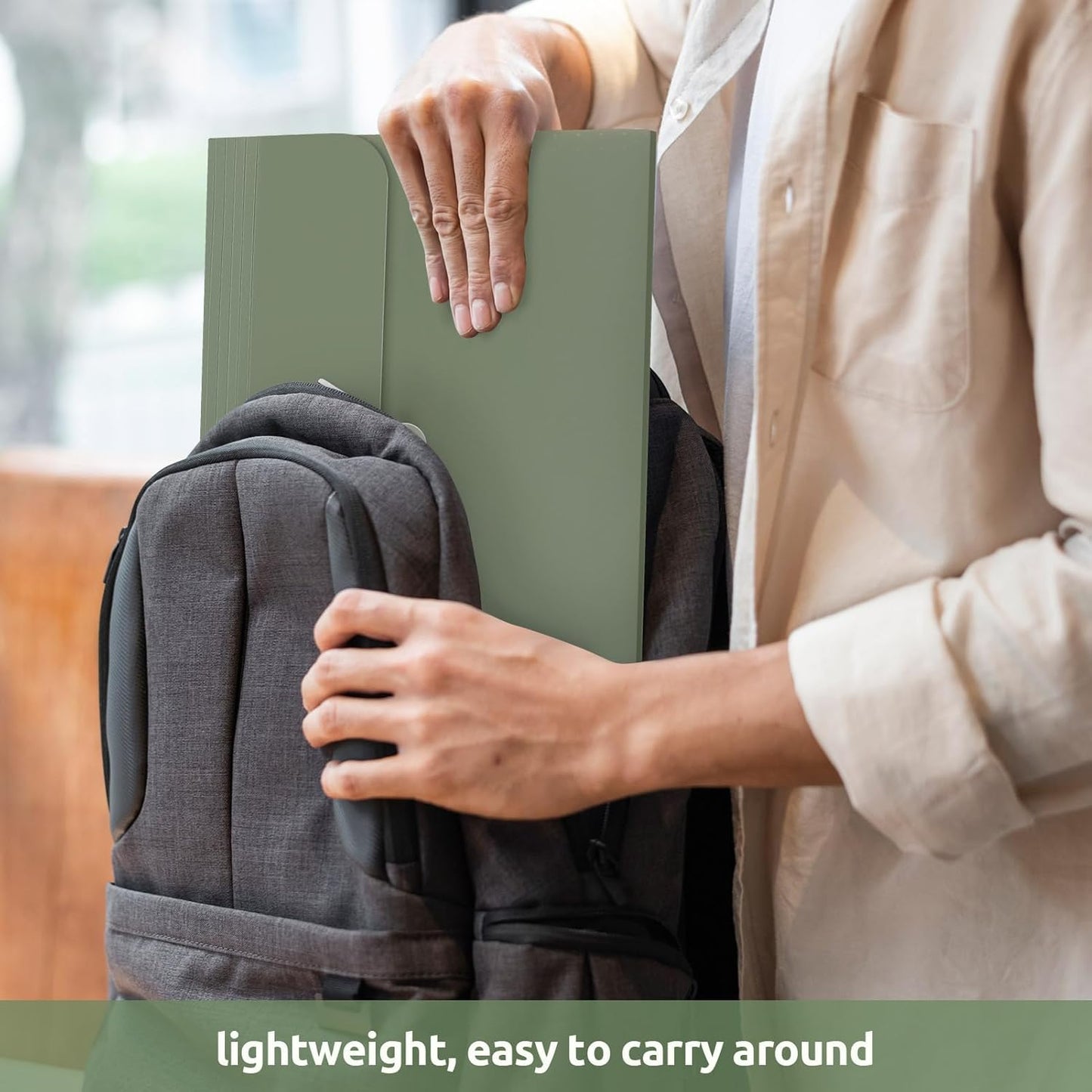 SKYDUE Accordion File Organizer, Expanding File Folder with 7 Pockets, Portable Receipt Paper Bill Document Organizer, Letter/A4 Size Filing Folder School Office Supplies, MossGreen