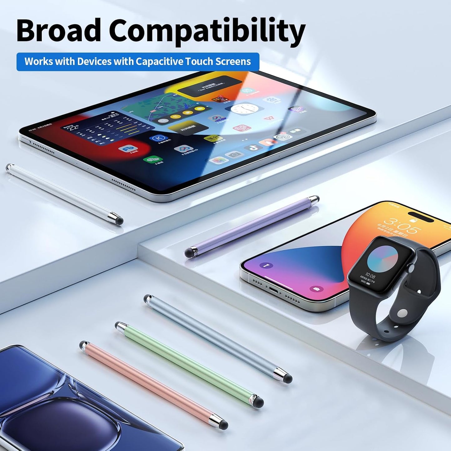 40PCS Replacement Rubber Tibs for Stylus Pen,High Sensitivity and Precisio,Universal Stylus Black Rubber Tips(0.27inch/0.21inch)