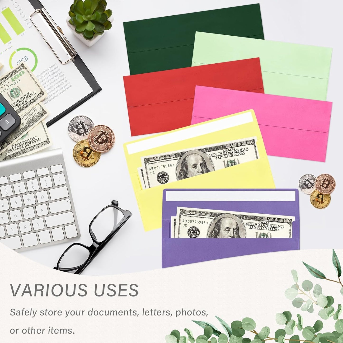 50 Pack #10 Business Envelopes, Self Seal Standard Light Yellow Envelopes for Secure Business & Legal Mailing, Office, Checks, Letter, Invoices, 4 1/8 x 9 1/2 Inches