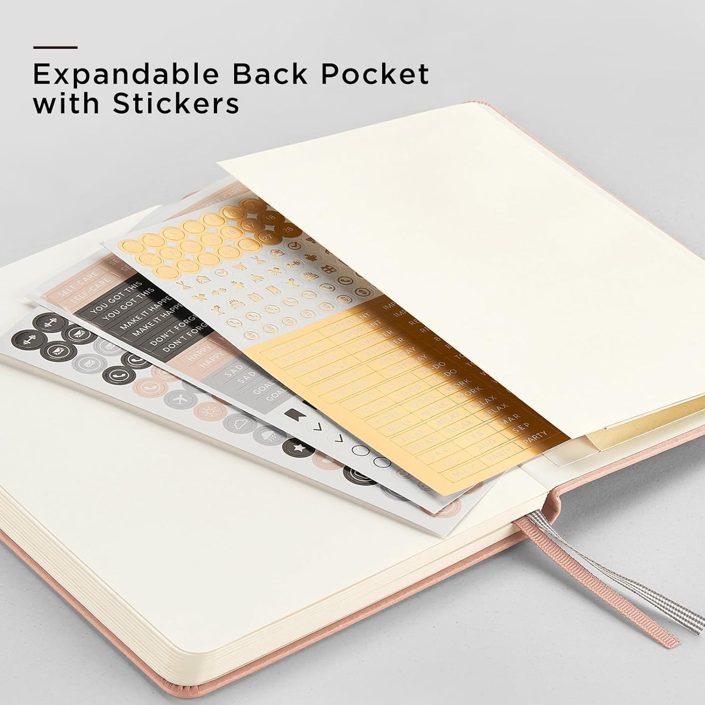 &And Per Se Dotted Journal Notebook, A5 Hardcover Bullet Dotted Journal, 160 Pages 100 gsm Thick Dotted Paper, 3 Sheets of Stickers Included - 5.7'' x 8''(Violet)