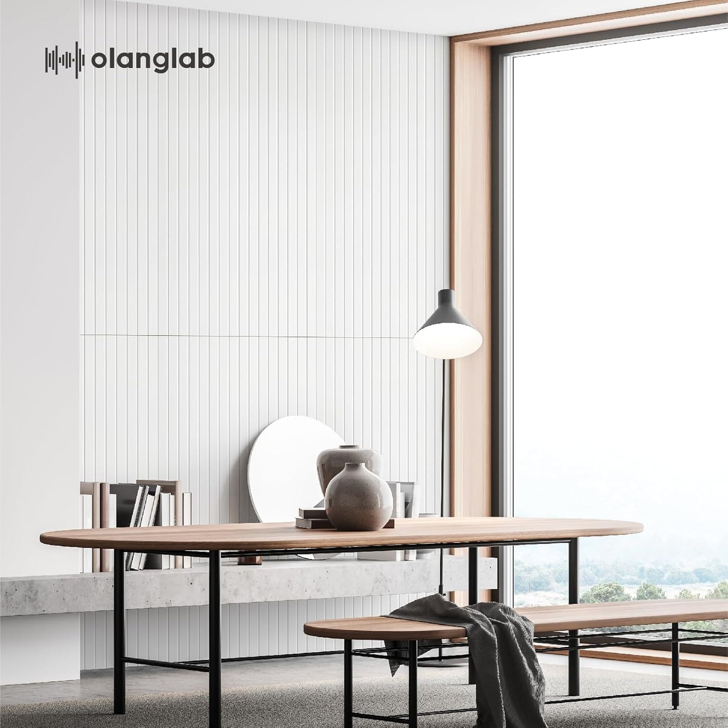 Olanglab Acoustic Wall Panels 10 Pack, 48 x 24 per Acoustic Panels Sound Absorbing, Decorative Sound Panels for Home Studio and Office, White