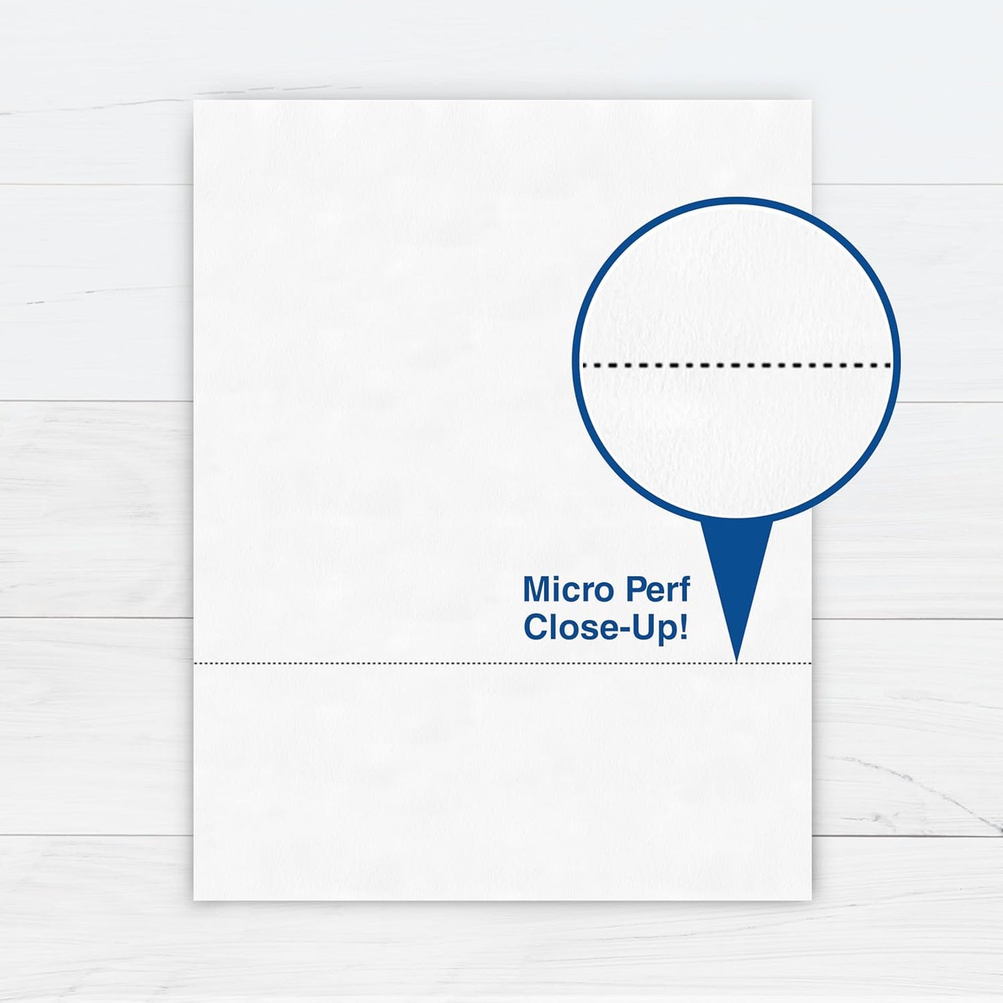 PrintWorks Professional 3 1/4" Horizontal Perforated Paper 8.5” x 11” - Perfect For W-2, 1099, & Statement Use - Made in the USA - 500 Sheets - 20 lb - Printer Compatible - White (04115)