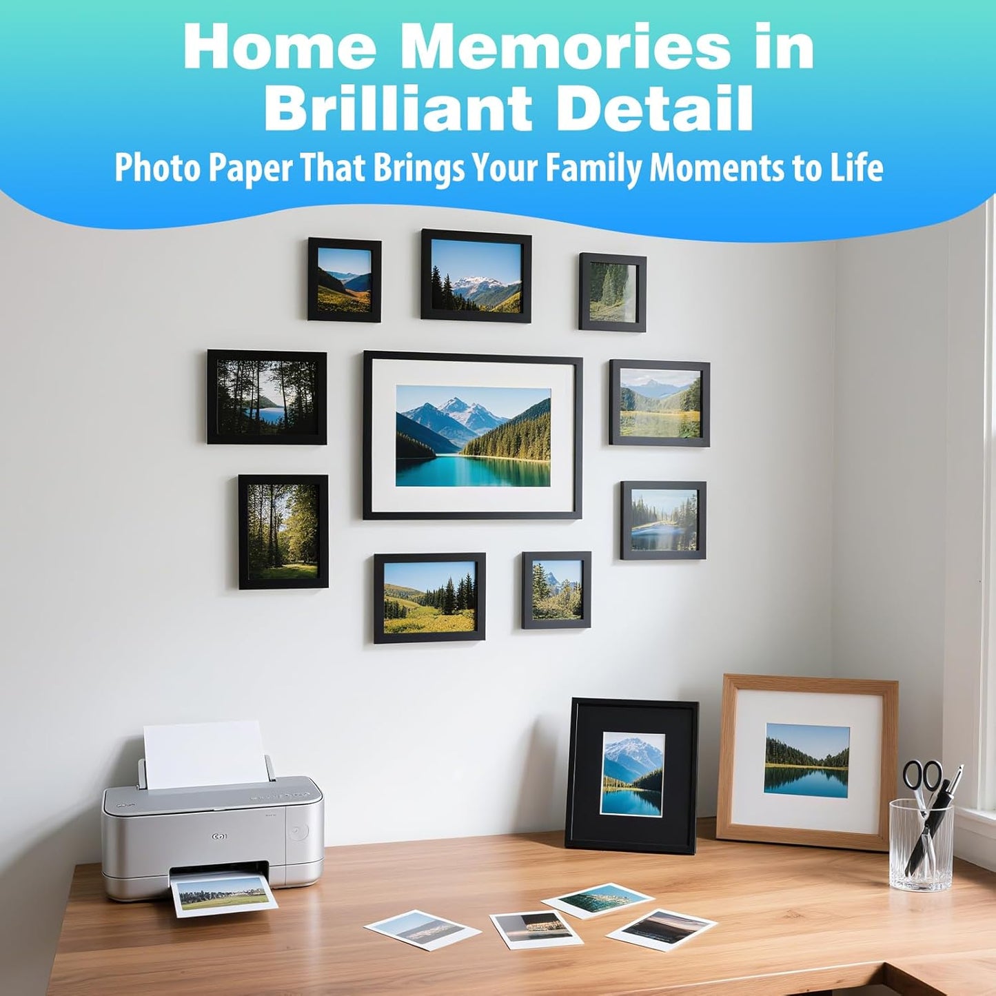 Uinkit Double Sided Photo Paper Glossy 40 sheets 8.5x11 54lbs Inkjet for Dye Ink 200Gsm Picture 8.5 x 11 9.5Mil for Inkjet Printing Printer