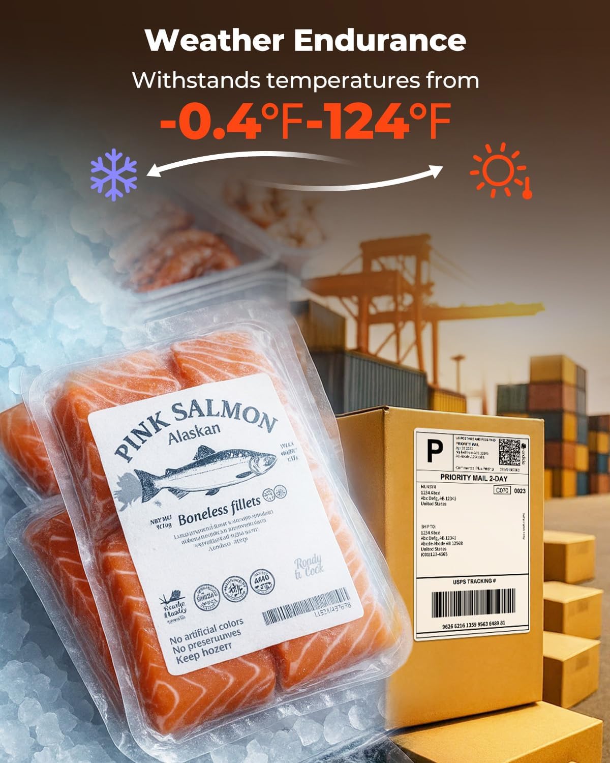 MUNBYN 4"x6" Direct Thermal Shipping Labels, Durable Waterproof, Oil-Proof, Scratch-Proof, Alcohol-Resistant, Tear-Resistant Label Paper for Thermal Printers, Packages, 380 Sheets/Fanfold