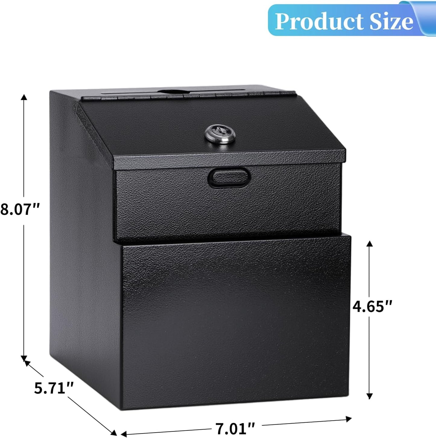 Suggestion Box with Slot and Lock Metal Wall Mounted Donation Box with 4 Keys