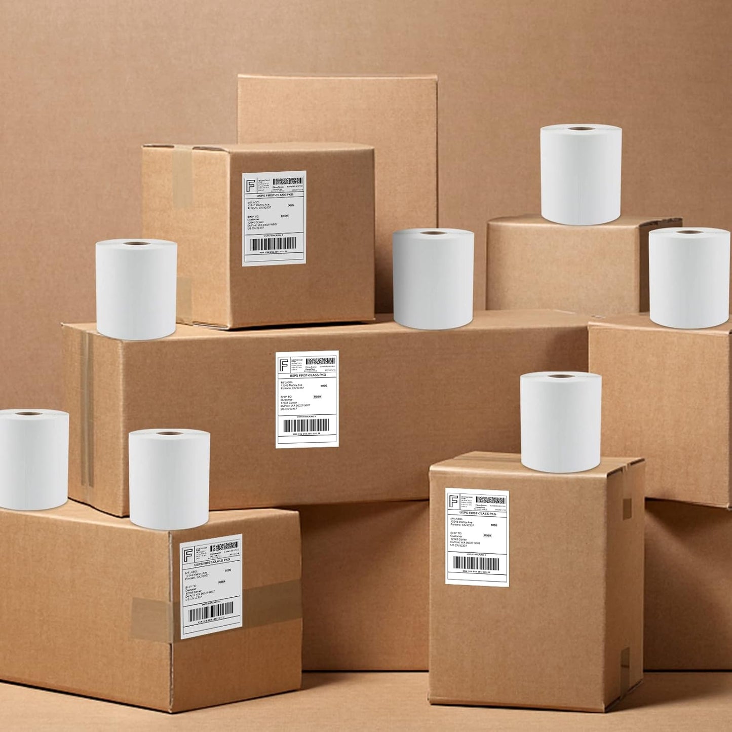 MFLABEL 4"x6" Direct Thermal Shipping Labels (4 Rolls of 250) - 1000 Total Labels Compatible with Zebra 2844, 2844z, 2843 & Eltron Printers | Strong Adhesive for UPS, USPS, FedEx, DHL, Amazon, Ebay