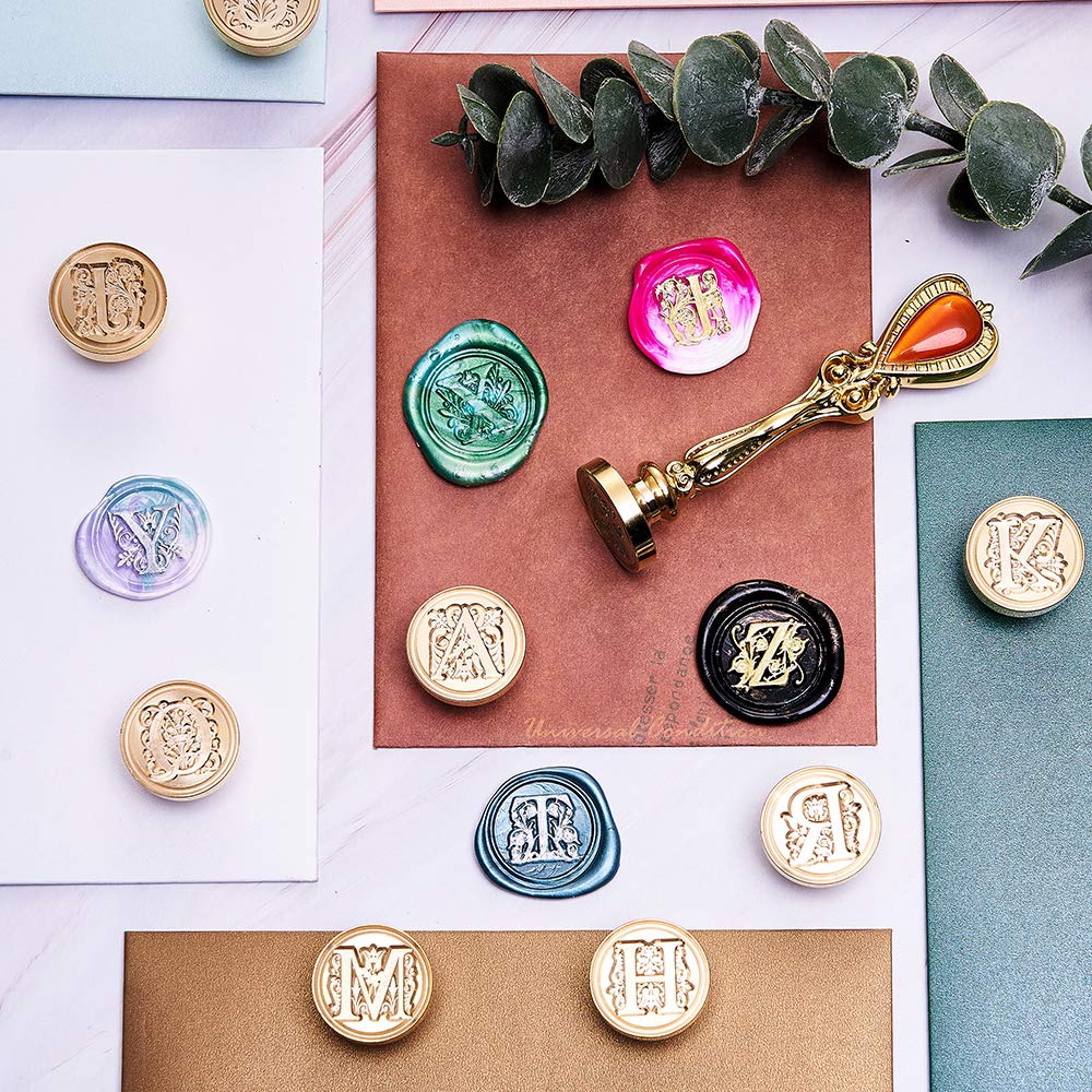 Lucky Goddness Gold Letter F Sealing Wax Stamp, Alphabet Wax Seal Stamp