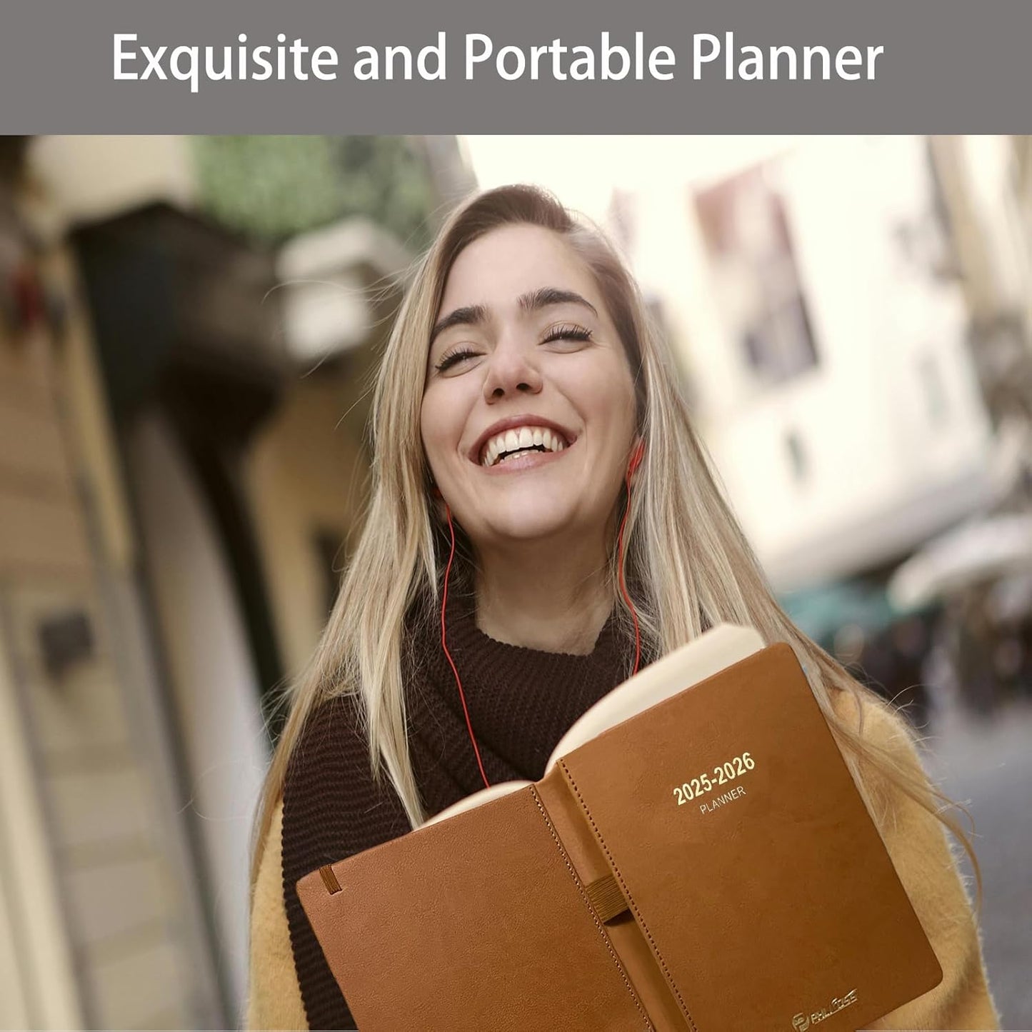 Daily Planner 2025-2026, One Page Per Day, Academic Planner (July 2025 - June 2026), Appointment Book with Time Slots and Monthly Tabs, 5.7" x 8.25", Pocket, Leather Cove (Brown)