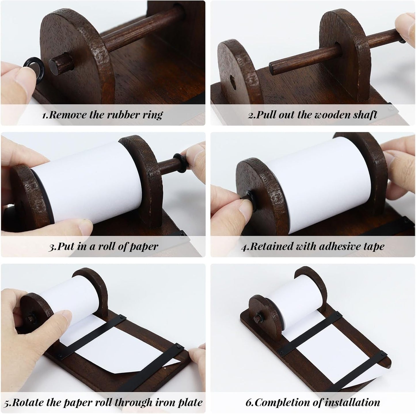 Note Paper Dispenser Desk, Wooden Paper Roll Holder for Note Taking, with 36ft Note, Desktop Grocery List Sticky Notes Holder for Desk Artwork to-Do Lists Ideal for Home