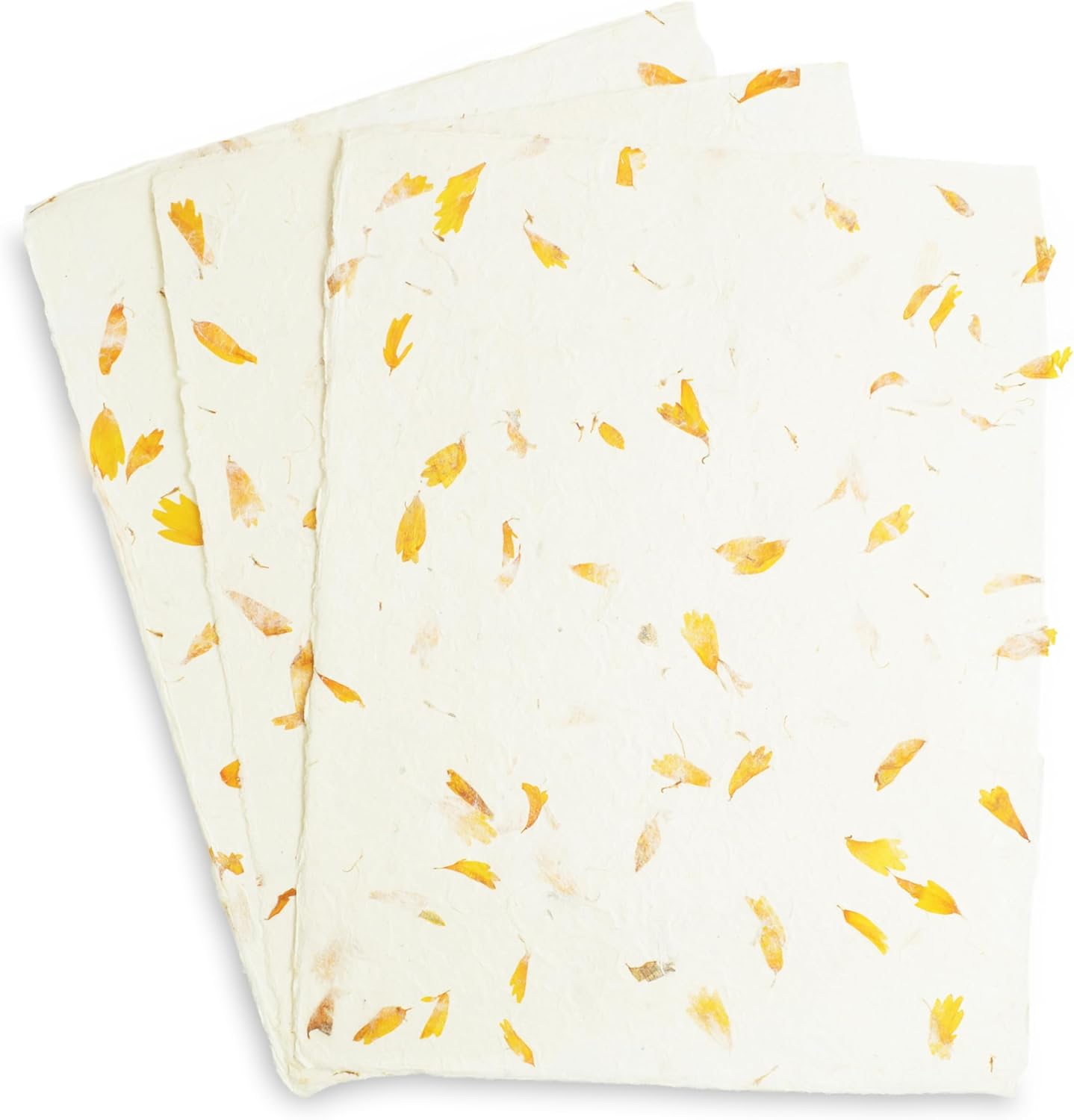 Handmade Lokta Laser and Inkjet Printer Paper with Deckle Edge 8.5x11 Inch Vintage Decorative Specialty Printing Paper (25 Sheets, Marigold)