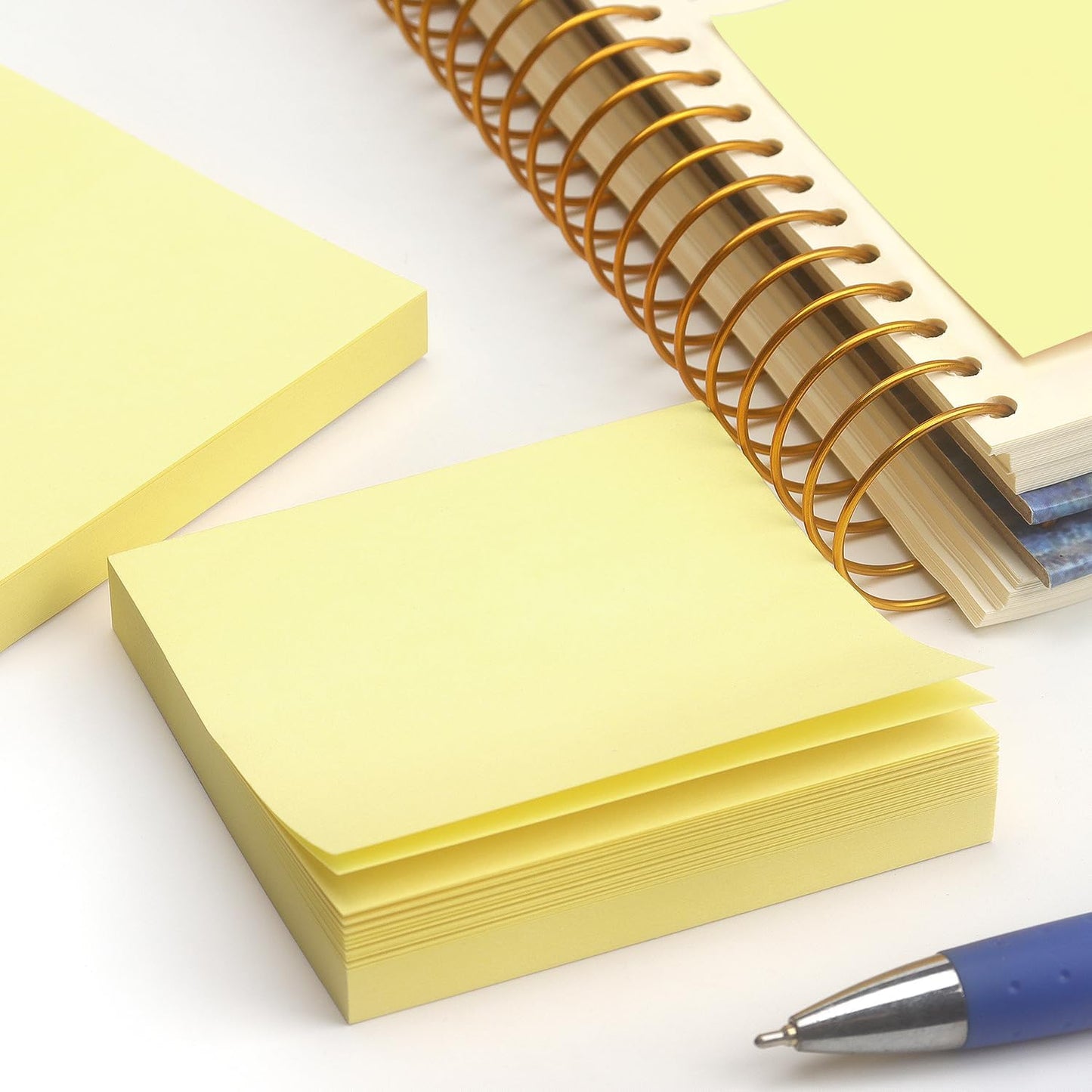 Sticky Notes 3x3 Self-Stick Notes Pads with 6 Bright Colors, Easy to Post for Office, School, Home, 6 Pads/Pack, 100 Sheets/Pad (Yellow)