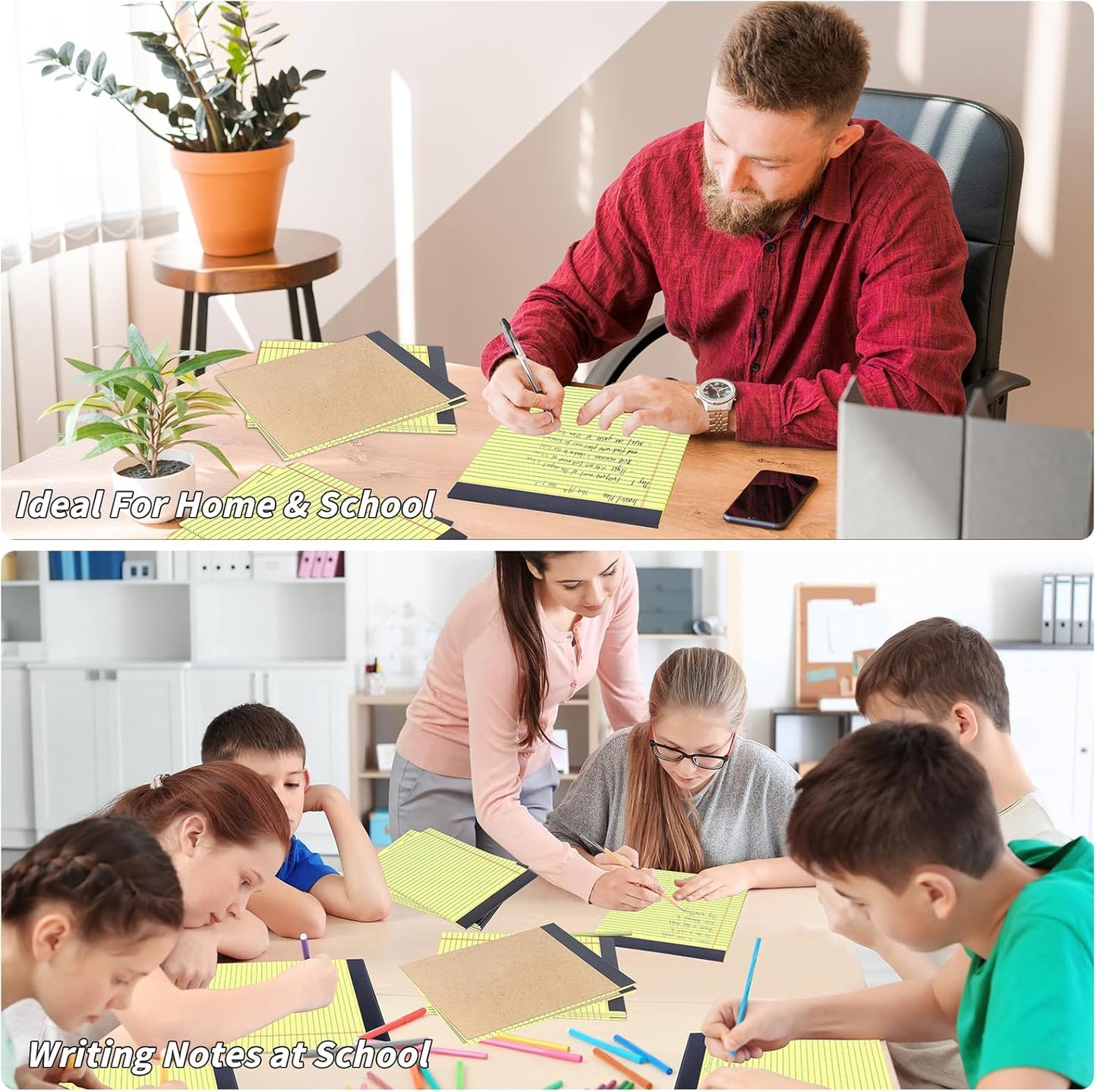 48 Pack Yellow Legal Pads 8.5 x 11 Note Pads 8.5 x 11 Inch Notepad 1440 Sheets Writing Pads Wide Ruled Lined Paper Pads Yellow Paper Note Pads 8.5 x 11 with 30 Sheets Per Legal Pad for School, Office, Home