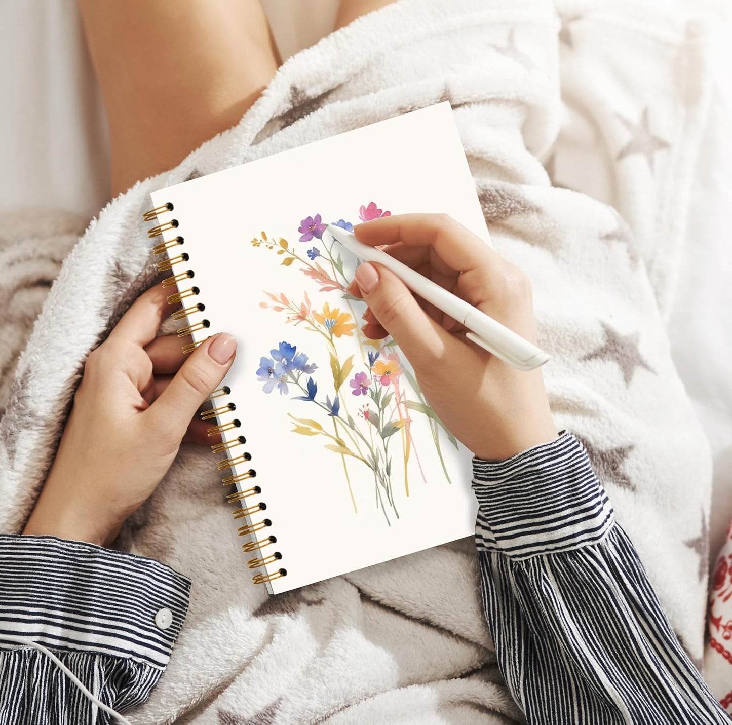 Vintage Wild Flower Botanical Plant Notebook 05,Rustic Spring Floral Cottagecore Notebook Journal for Work Office School Student Teacher,Hardcover Spiral Notebook 5.5x8.7