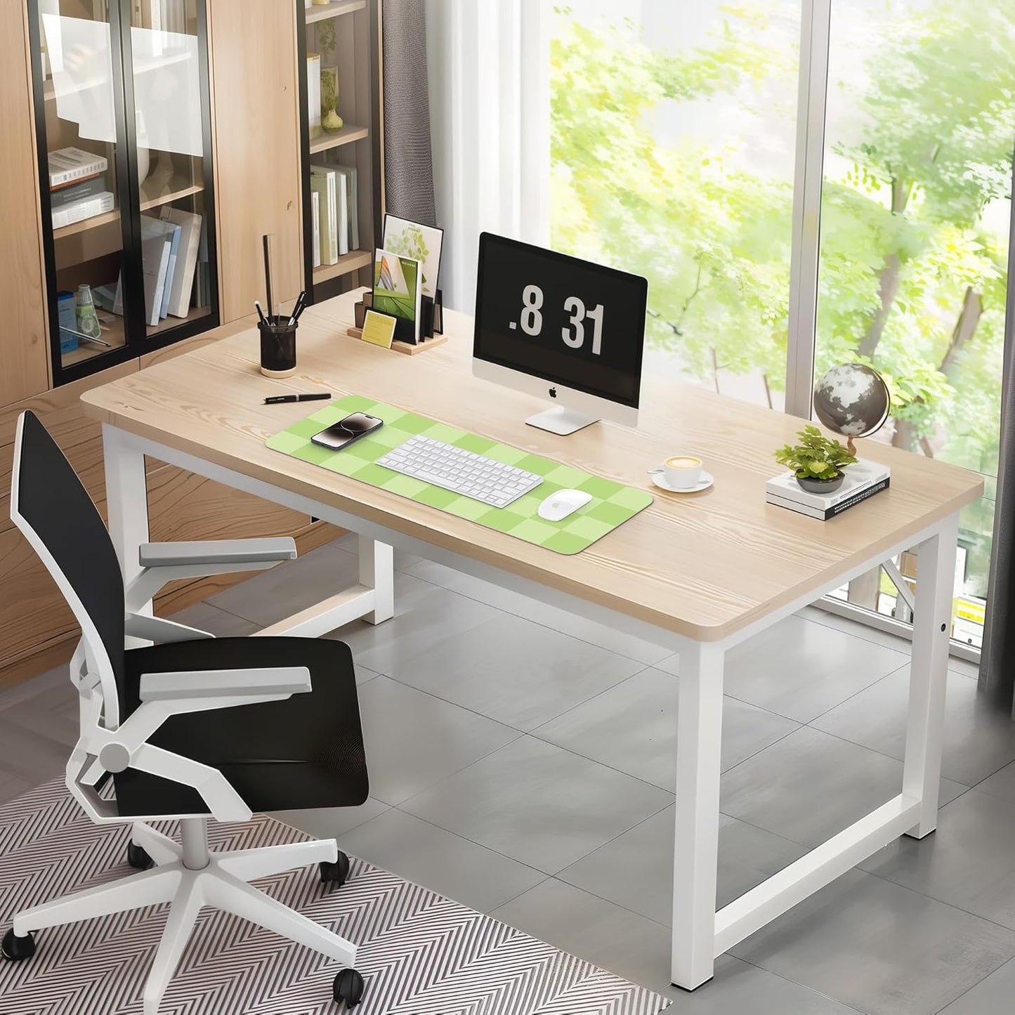 Non-Slip Desk Pad, Mouse Pad, Waterproof PU Leather Desk Protector, Large Desk Blotter, Easy Clean Laptop Desk Writing Mat for Work/Home/Decor(Green 31.5" x 12")