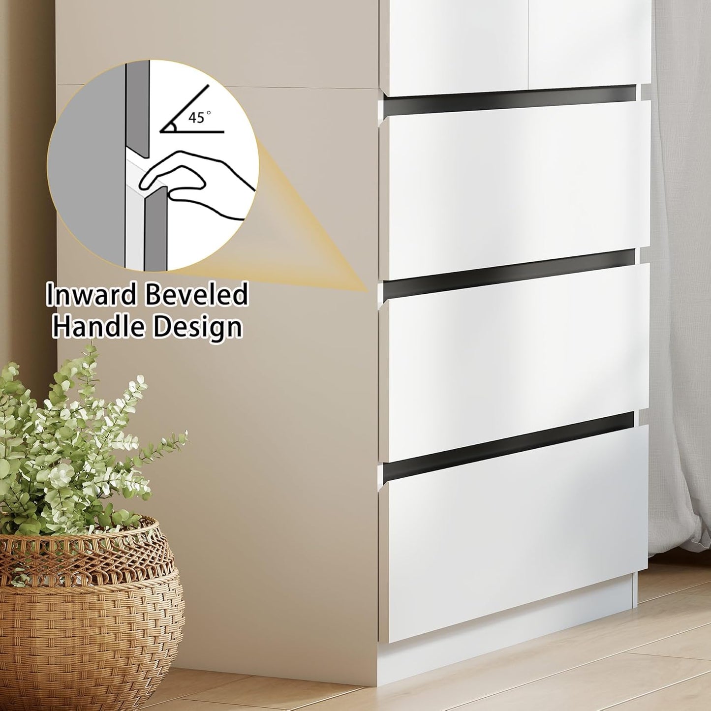 Bedroom Armoire Wardrobe Closet with 9 Drawers: White Wardrobe Closet with 6 Doors, Modern Cabinet for Clothes with Shelves, Wooden Armoire for Hanging Clothes (Modern, 3)