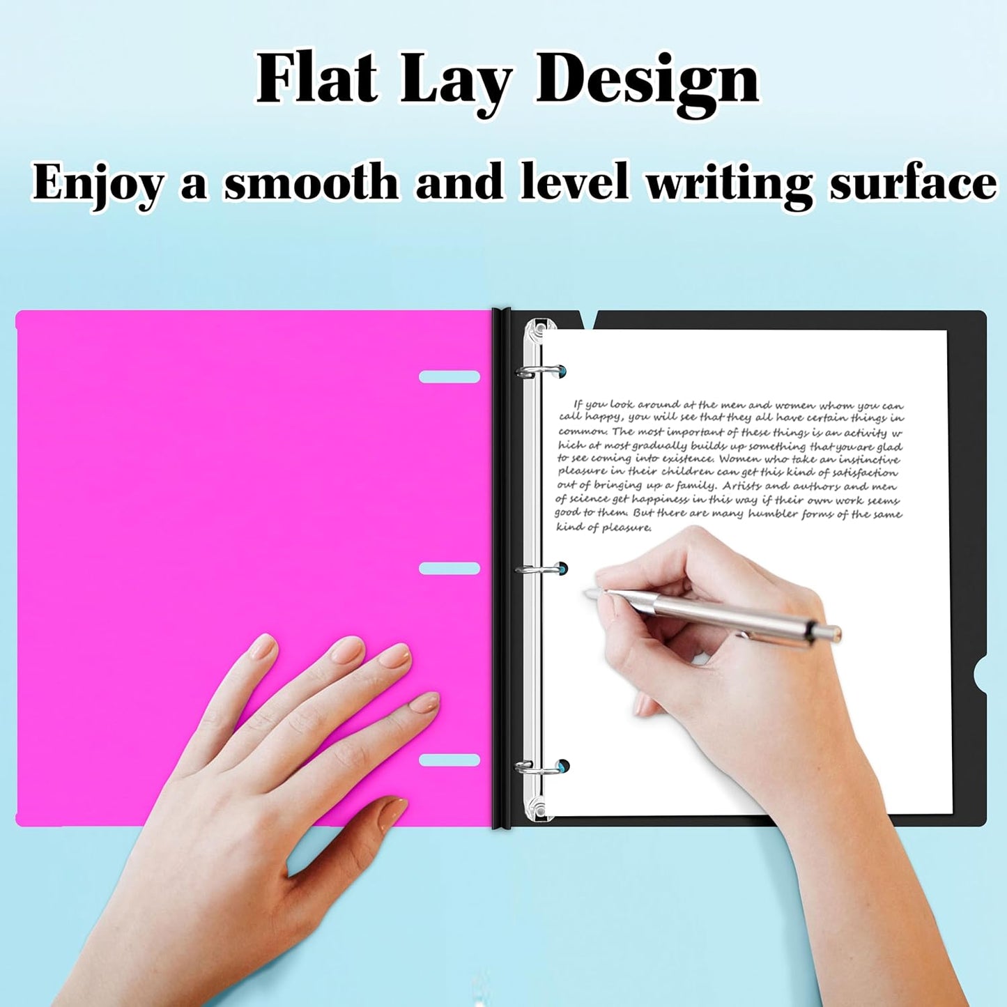 INFUN 1 INCH Telescoping 3 Ring Binder - 4PCS, Portable Plastic Binder with Telescoping Spine ,3 Ring Binders with Foldable Front Cover Holds 8.5" x 11" Paper for School,Office and Homes