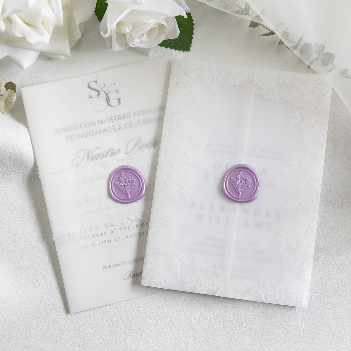 60 Pcs Lilac Wax Seal Stickers, Wedding Invitation Accessories Envelope Stickers - Peferct for Wedding Accessories, Gift Box Craft Wrapping, Christmas Cards Envelope Seals