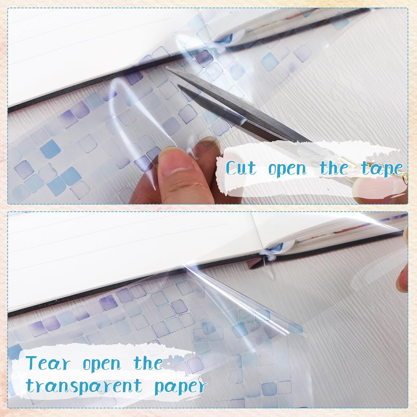 PET Tape for Journal Scrapbooking - Blue Ocean Wave Inspired Journal PET Tape Scrapbook Supplies, Notebook Scrapbook Bottle Crafts Decor