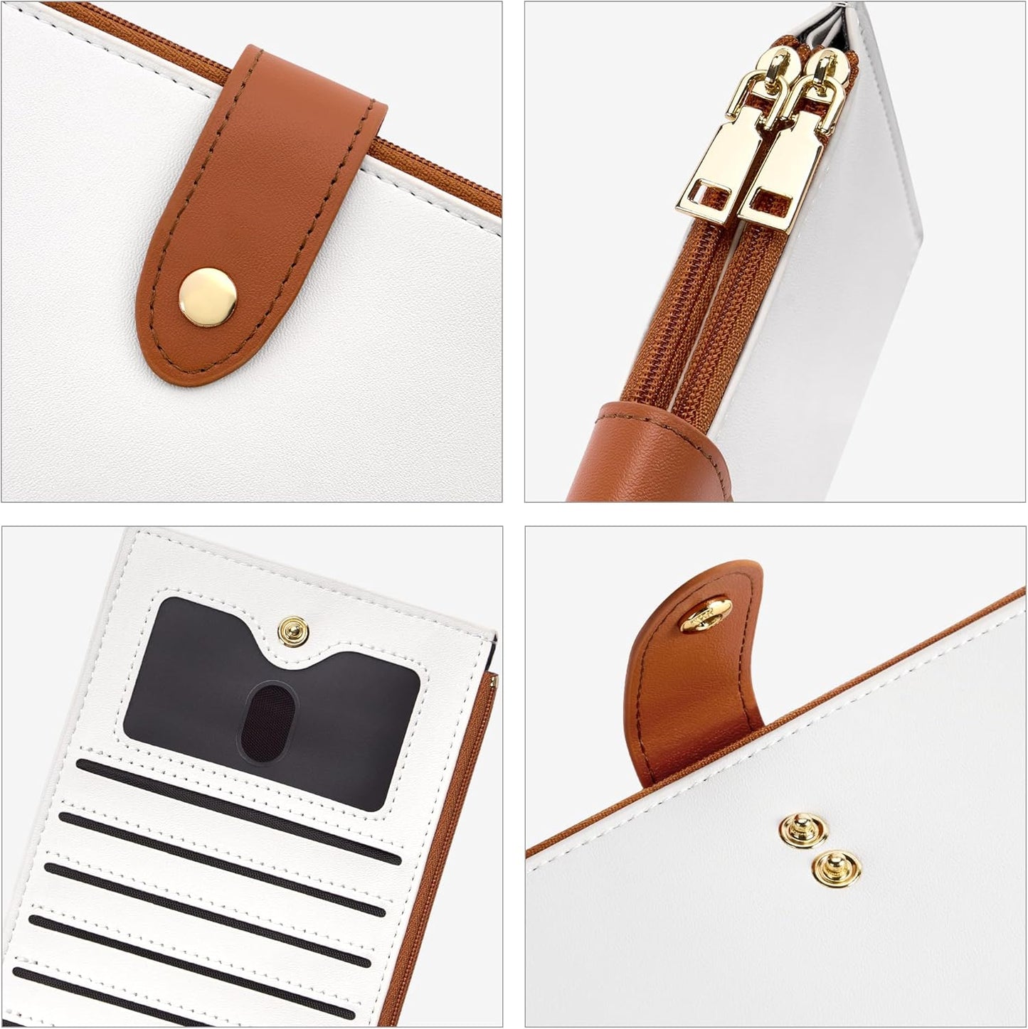 Travelambo RFID Wallet Women Large Size Bifold Multi Card Wallet Case with Zipper Pocke Credit Card Holder for Women