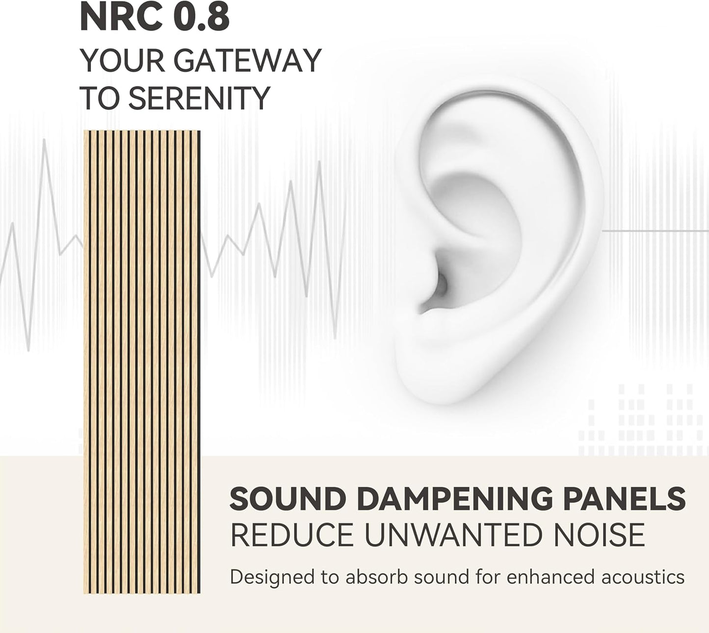 Upick MDF Acoustic Wall Panels Sound Absorbing, 2 Pack 94.5 x 23.4 inch Sound Proof Foam Wall Panels & Wood Slat Wall Panels for Interior Wall Decor, Oak