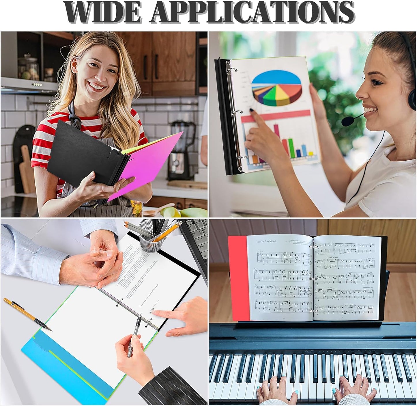 INFUN Telescoping 3 Ring Binder - 12 PCS, Portable 0.75 inch Plastic 3 Ring Binder with Telescoping Spine ,Binders with Foldable Front Cover Holds 8.5" x 11" Paper for School,Office and Homes