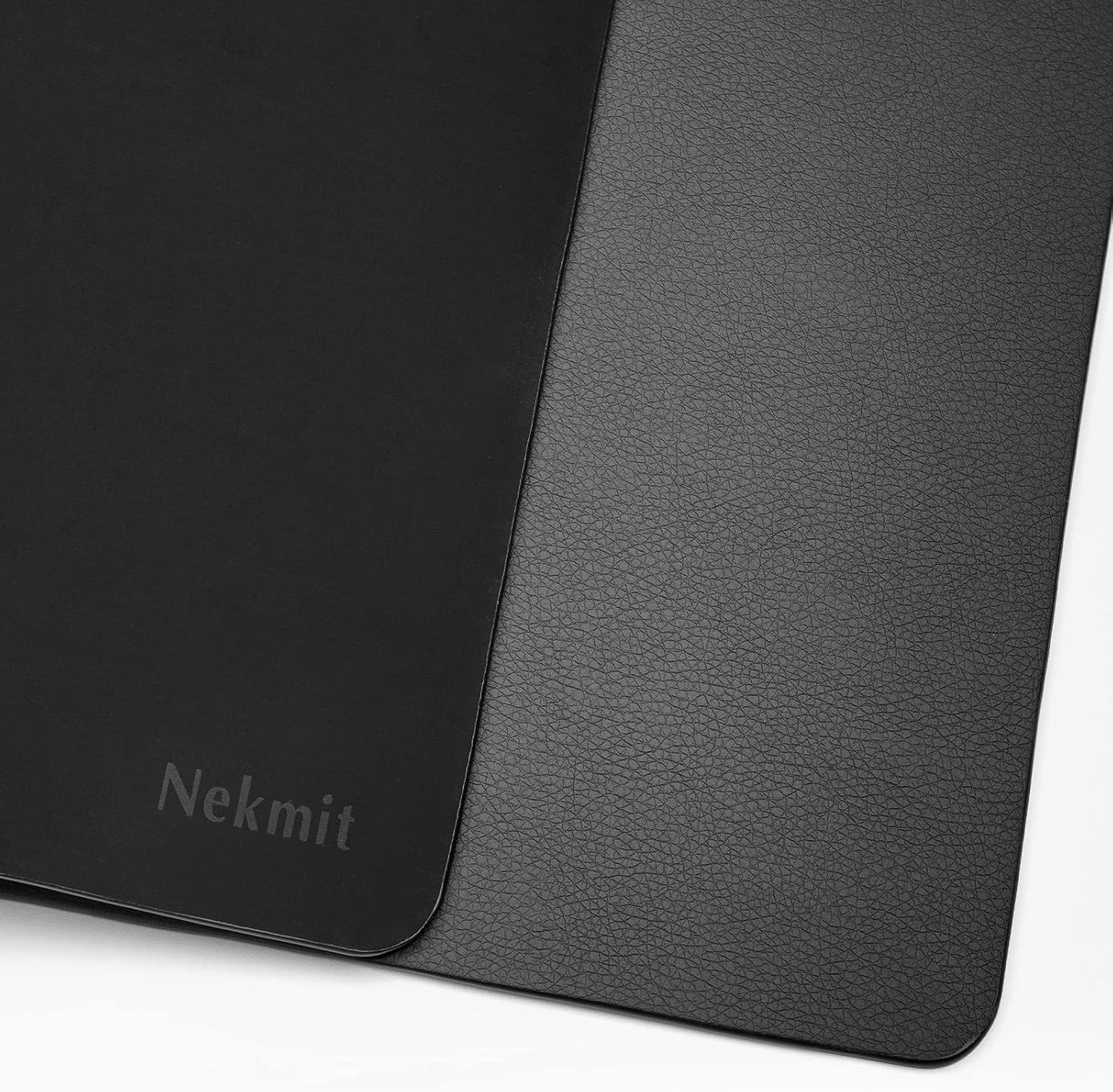 Nekmit Leather Desk Blotter Pad 34 x 17 Inches, Flat, Non-Slip, Waterproof, Black
